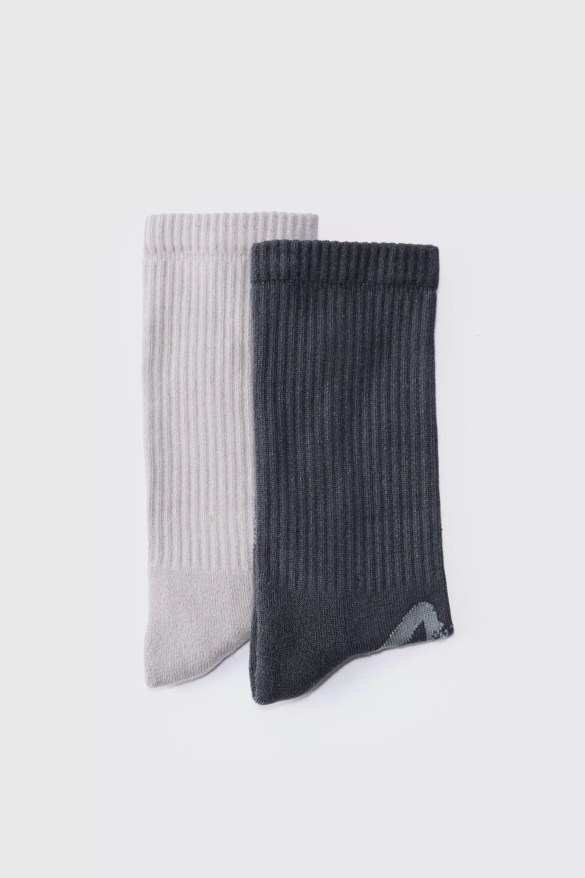 boohooMAN 2 Pack Graffiti Ribbed Socks | UK