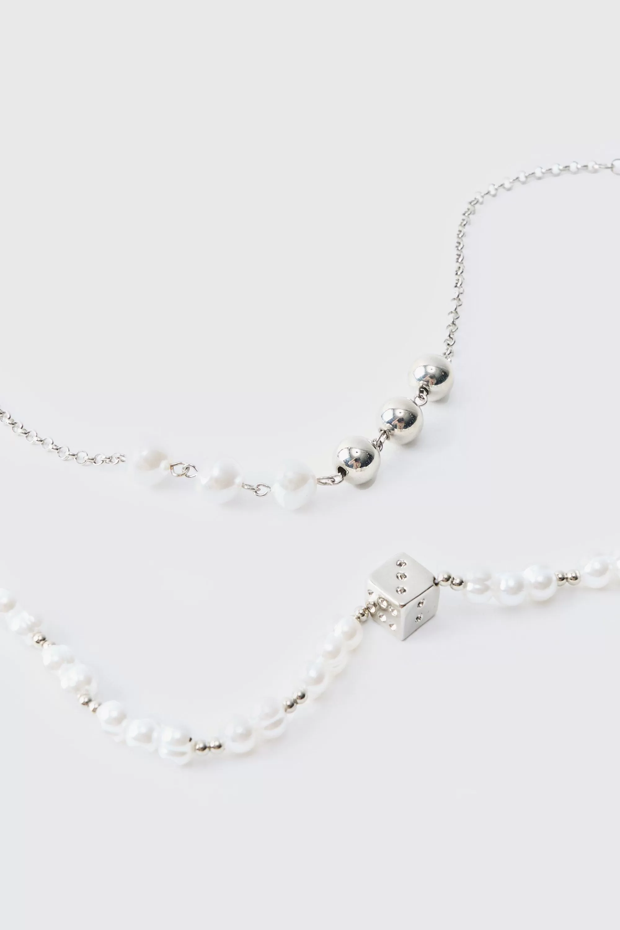 boohooMAN 2 Pack Pearl And Dice Pendant Bracelets | UK