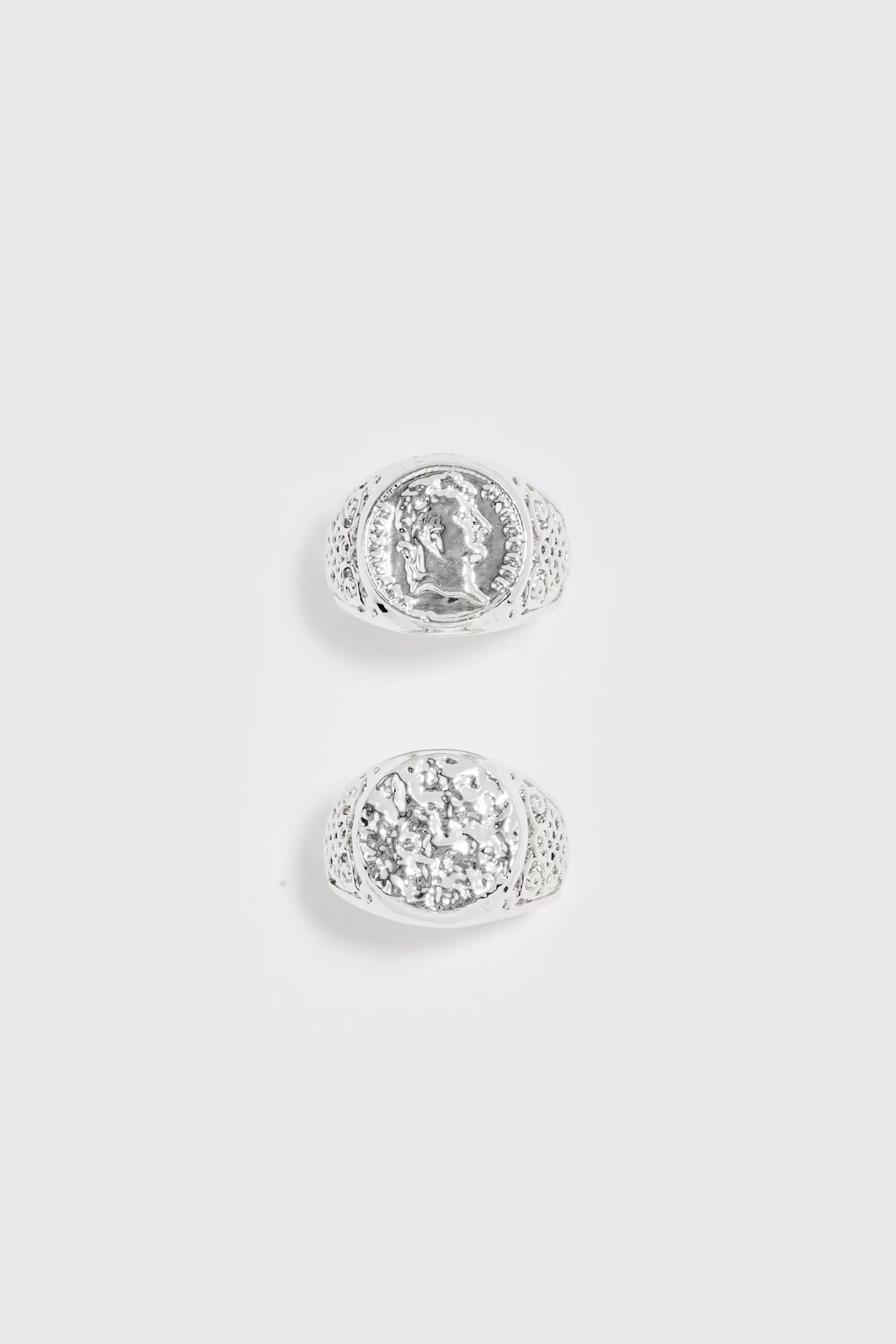 boohooMAN 2 Pack Signet Rings In | UK