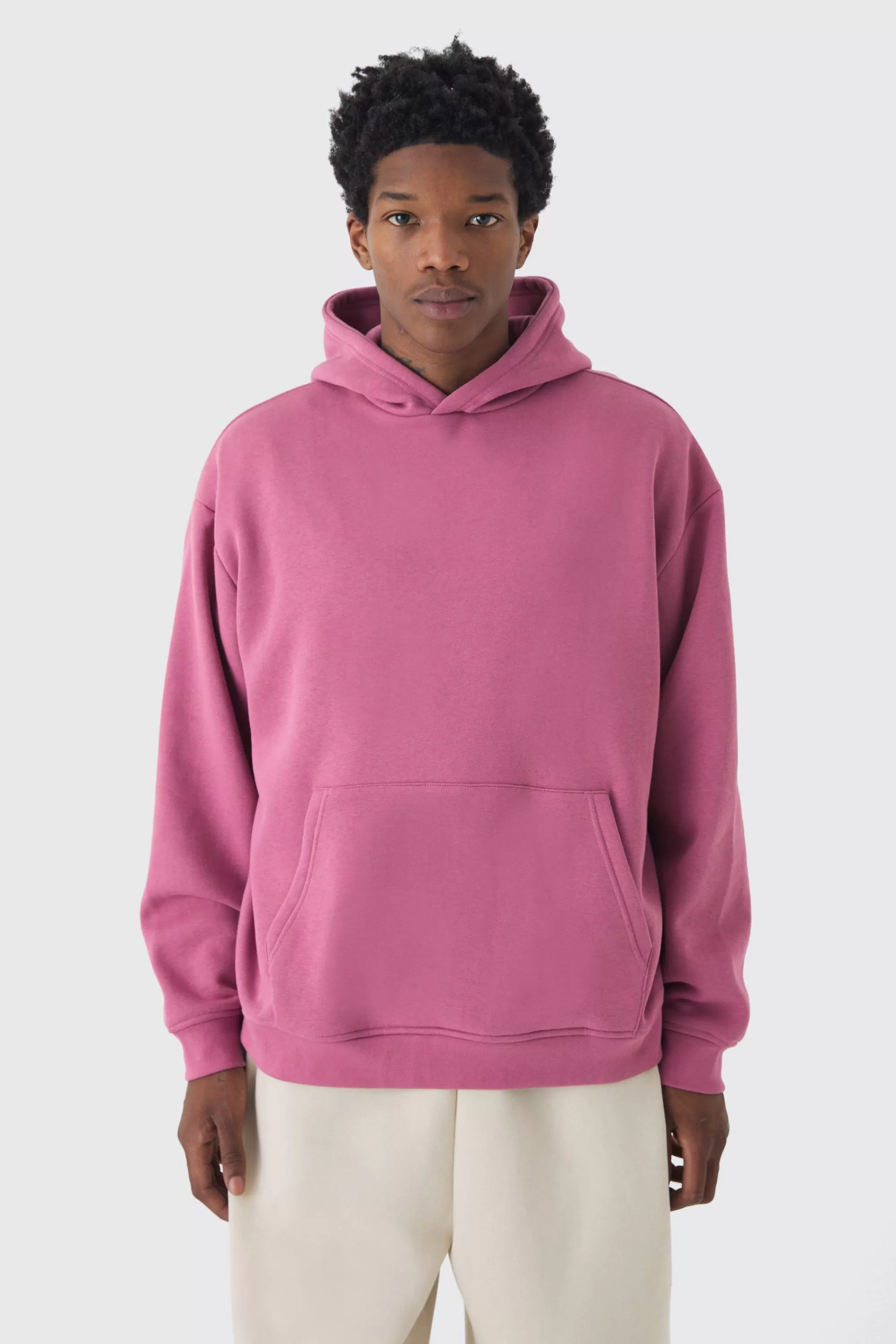 boohooMAN 330GSM Basic Oversized Over The Head Hoodie | UK