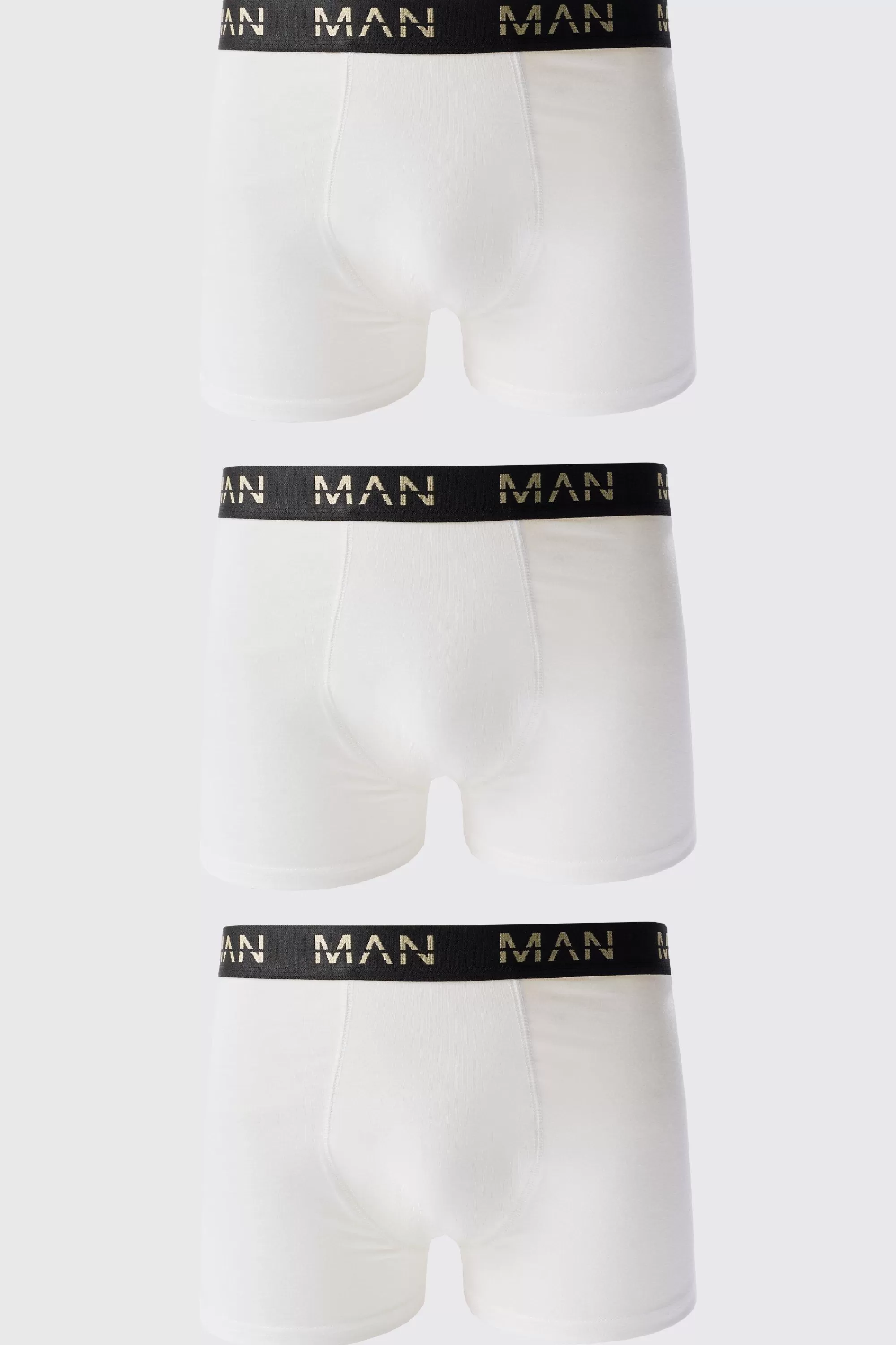 boohooMAN 3 Pack Gold Man Dash Boxers In | UK