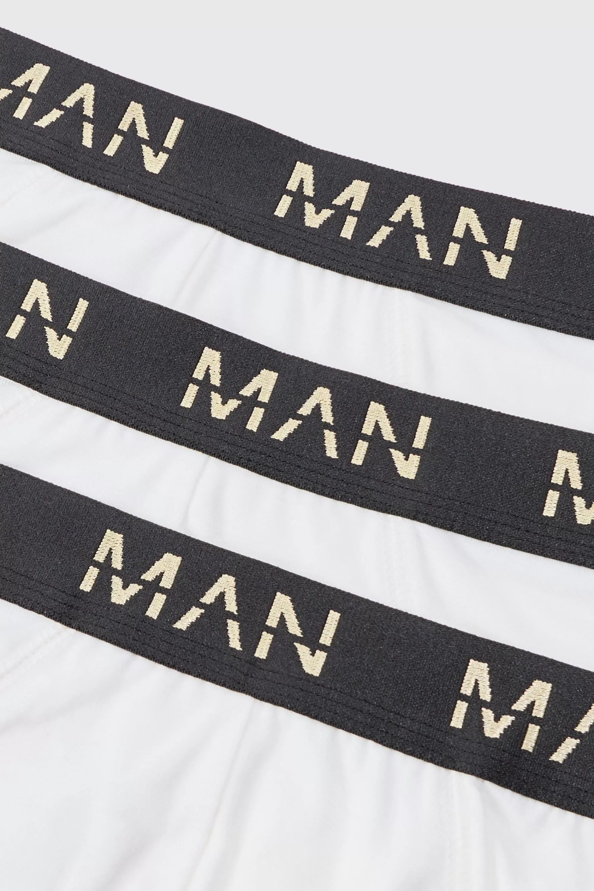 boohooMAN 3 Pack Gold Man Dash Briefs In | UK