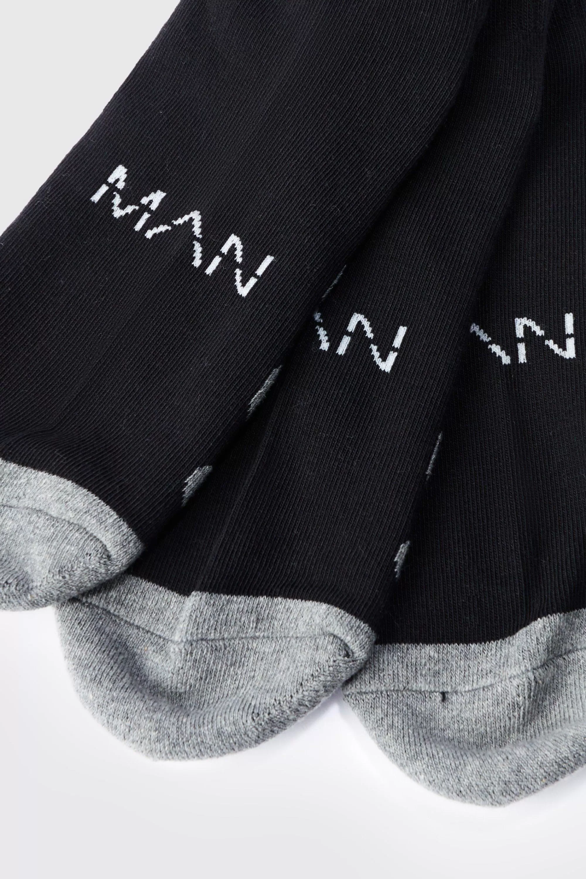 boohooMAN 3 Pack Man Active Gym Cushioned Trainer Sock | UK