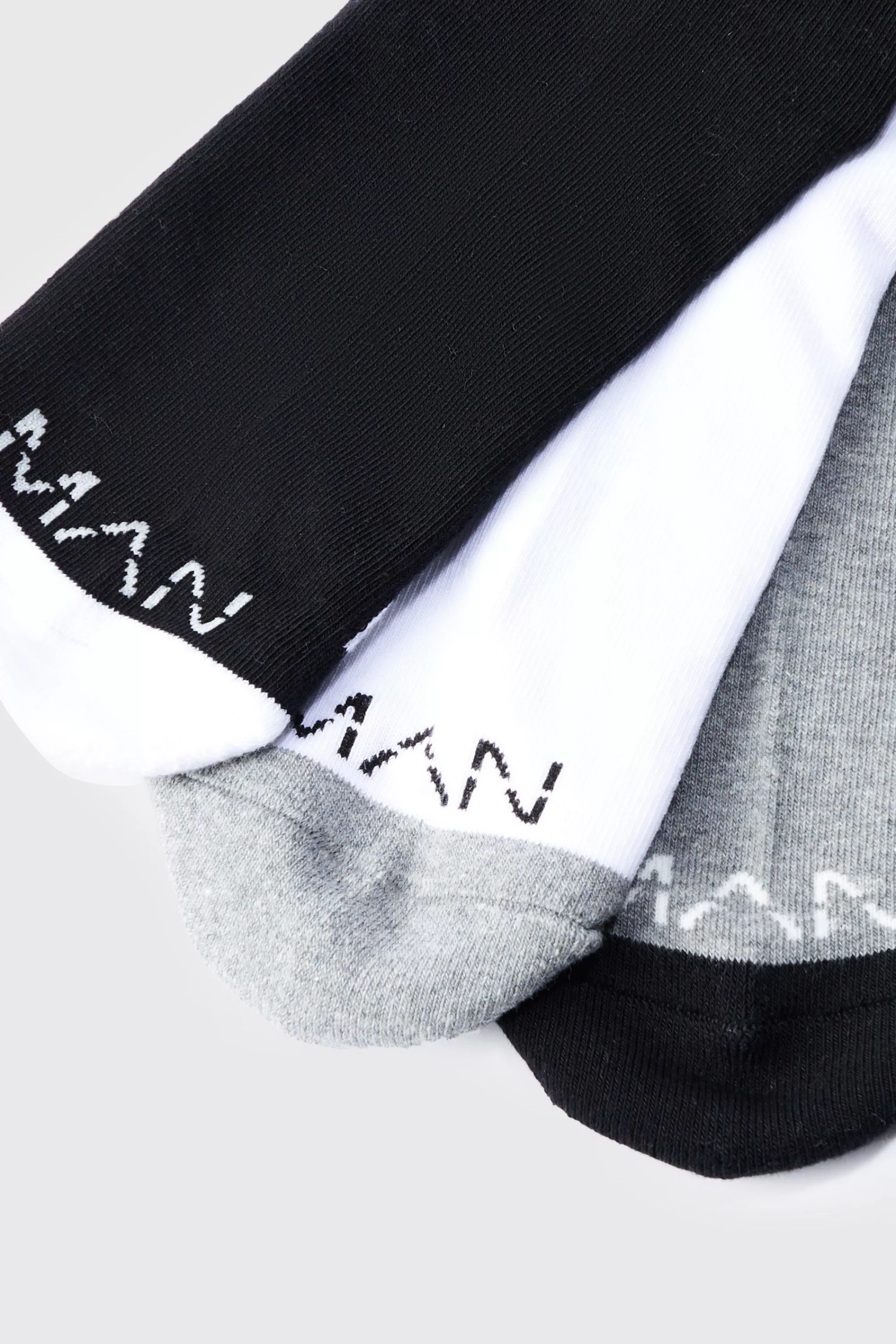 boohooMAN 3 Pack Man Dash Activewear Ankle Socks | UK