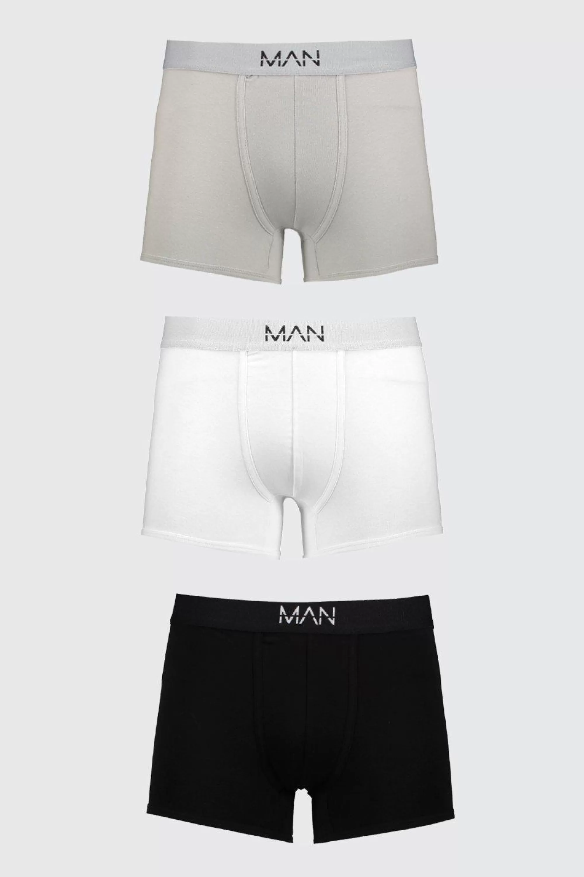 boohooMAN 3 Pack Mixed Colour MAN Trunks | UK