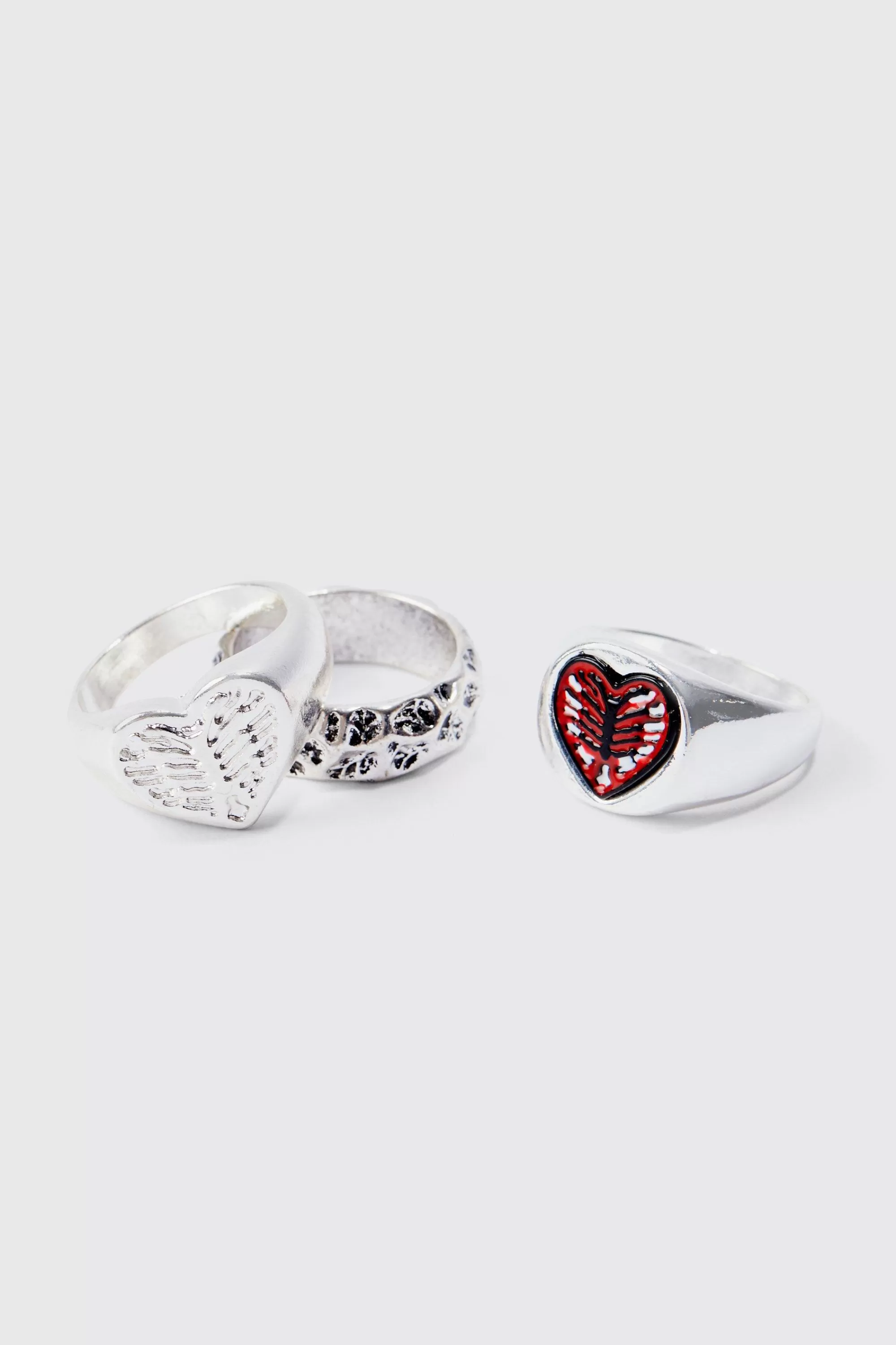 boohooMAN 3 Pack Of Rings | UK