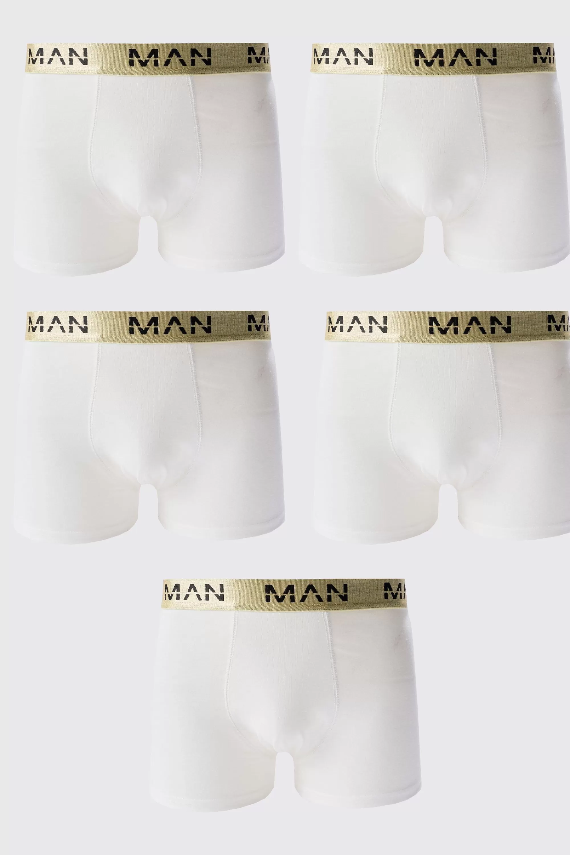 boohooMAN 5 Pack Gold Man Dash Boxers In | UK