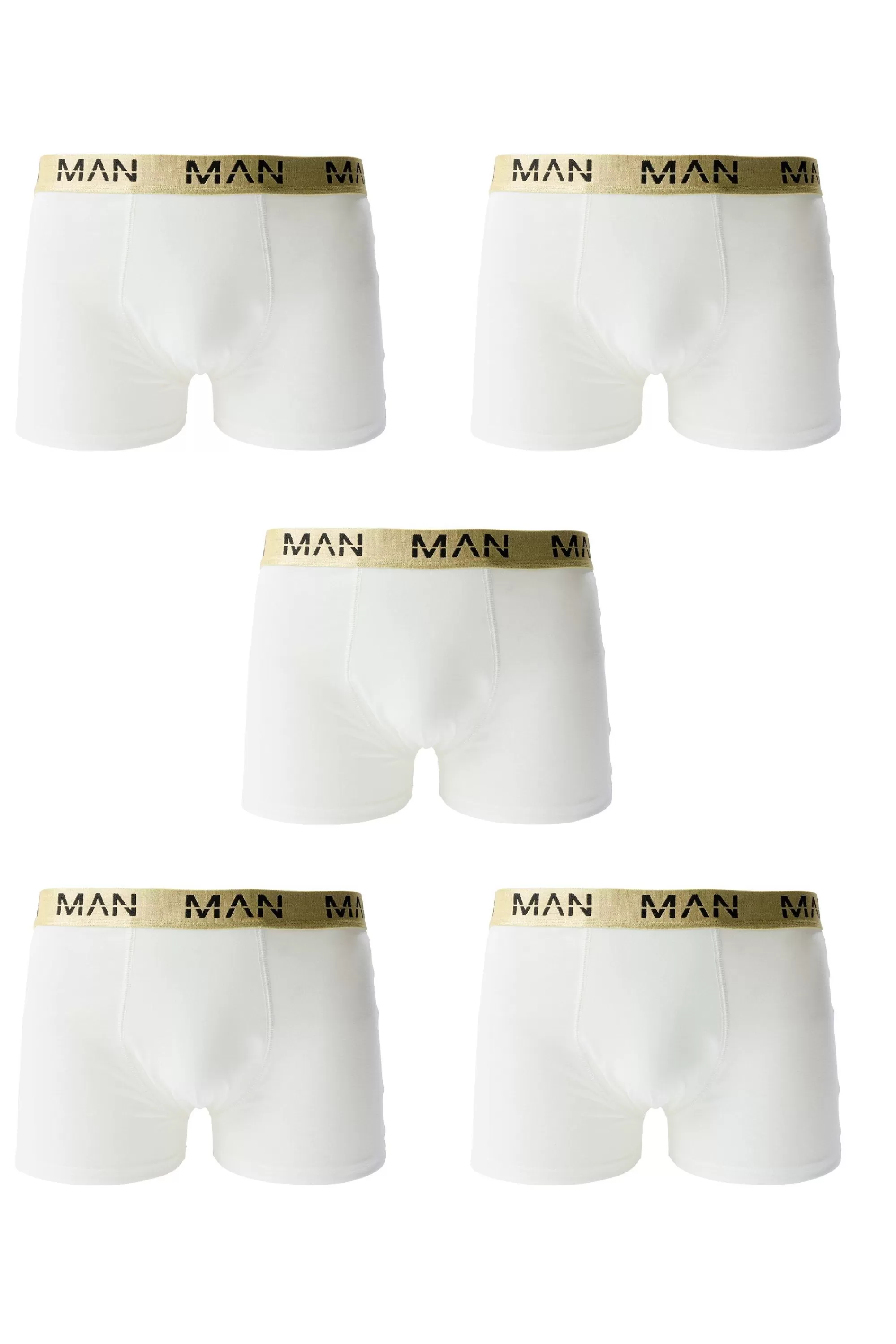 boohooMAN 5 Pack Gold Man Dash Boxers In | UK