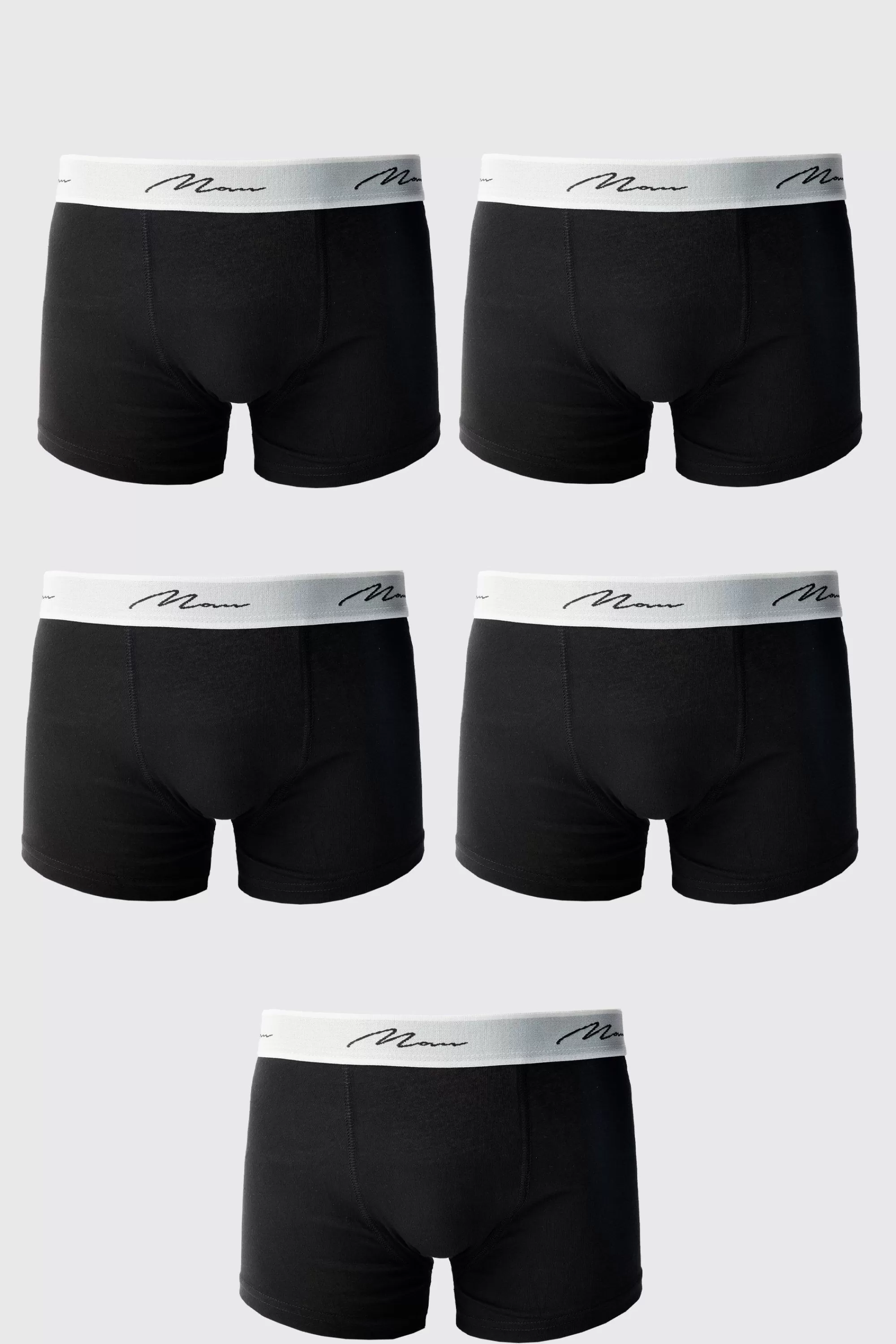 boohooMAN 5 Pack Man Signature Trunks | UK
