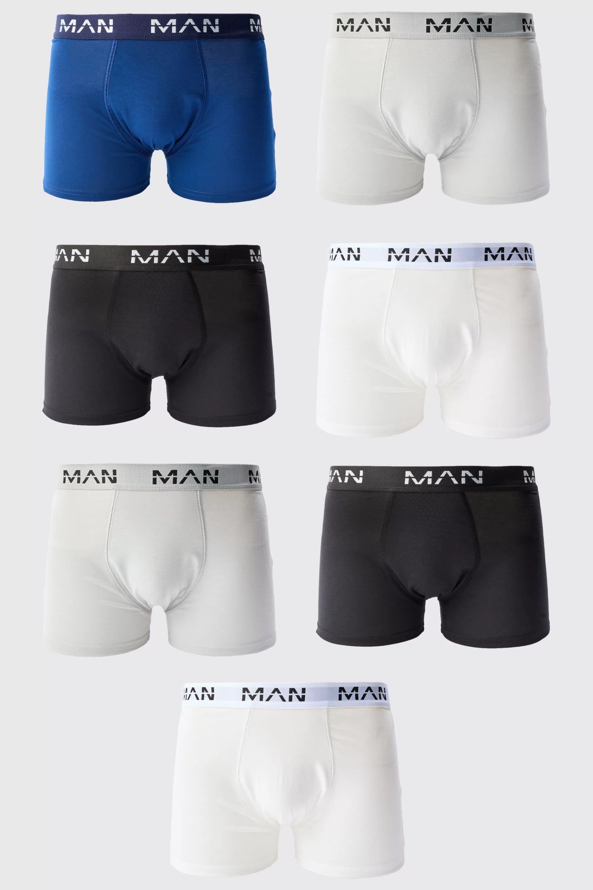 boohooMAN 7 Pack Mixed Colour Man Trunks | UK