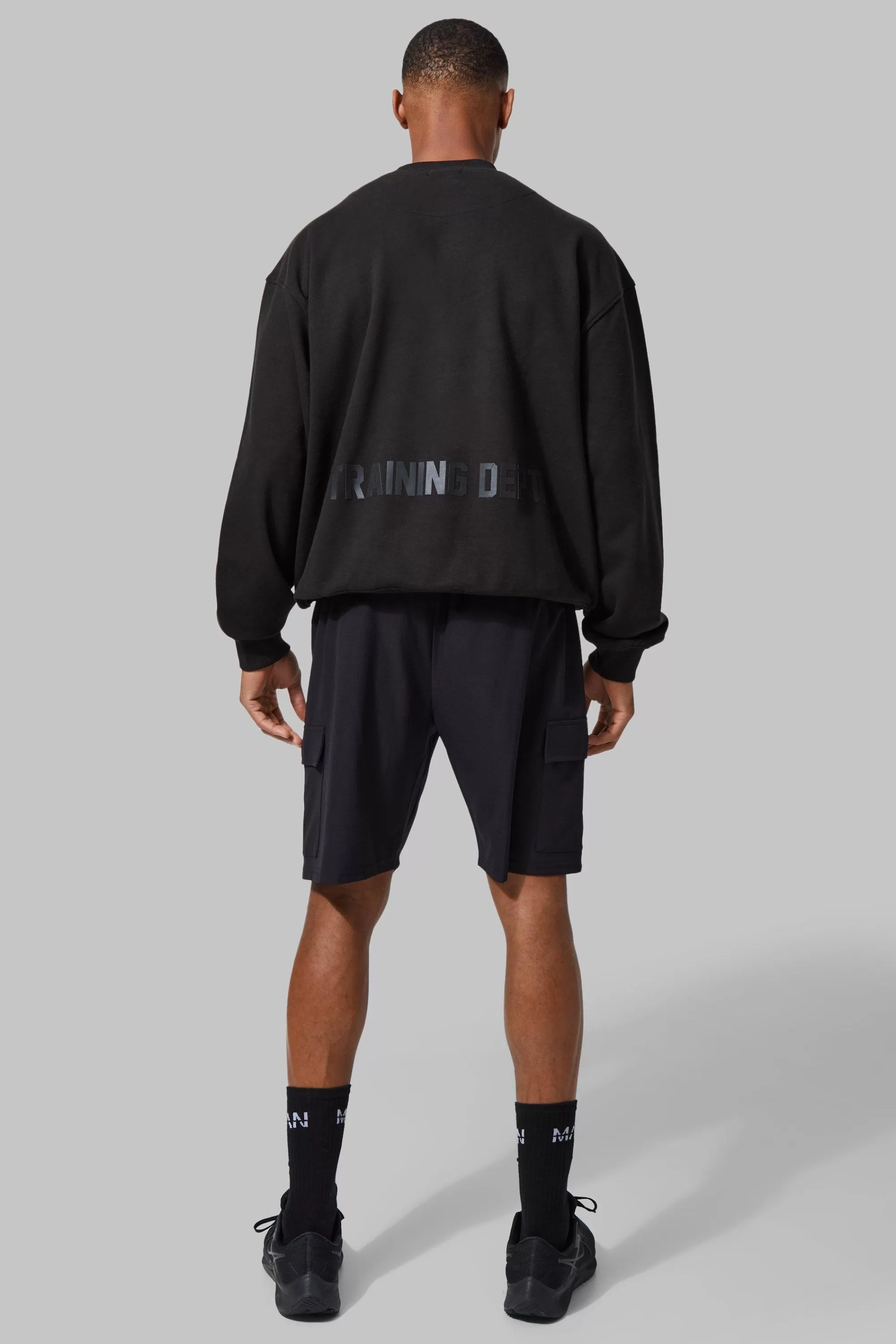 boohooMAN Active Boxy Training Dept Sweatshirt | UK
