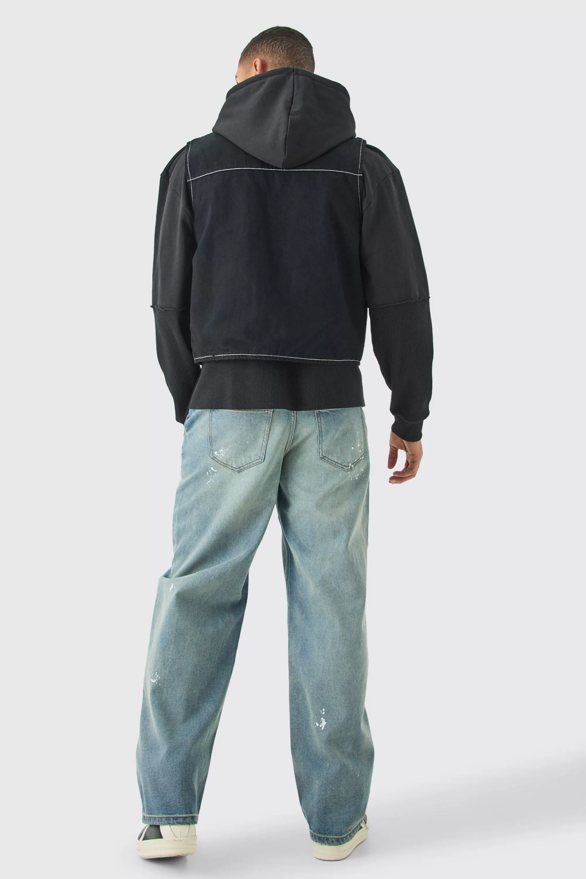 boohooMAN Baggy Rigid Carpenter Jeans | UK