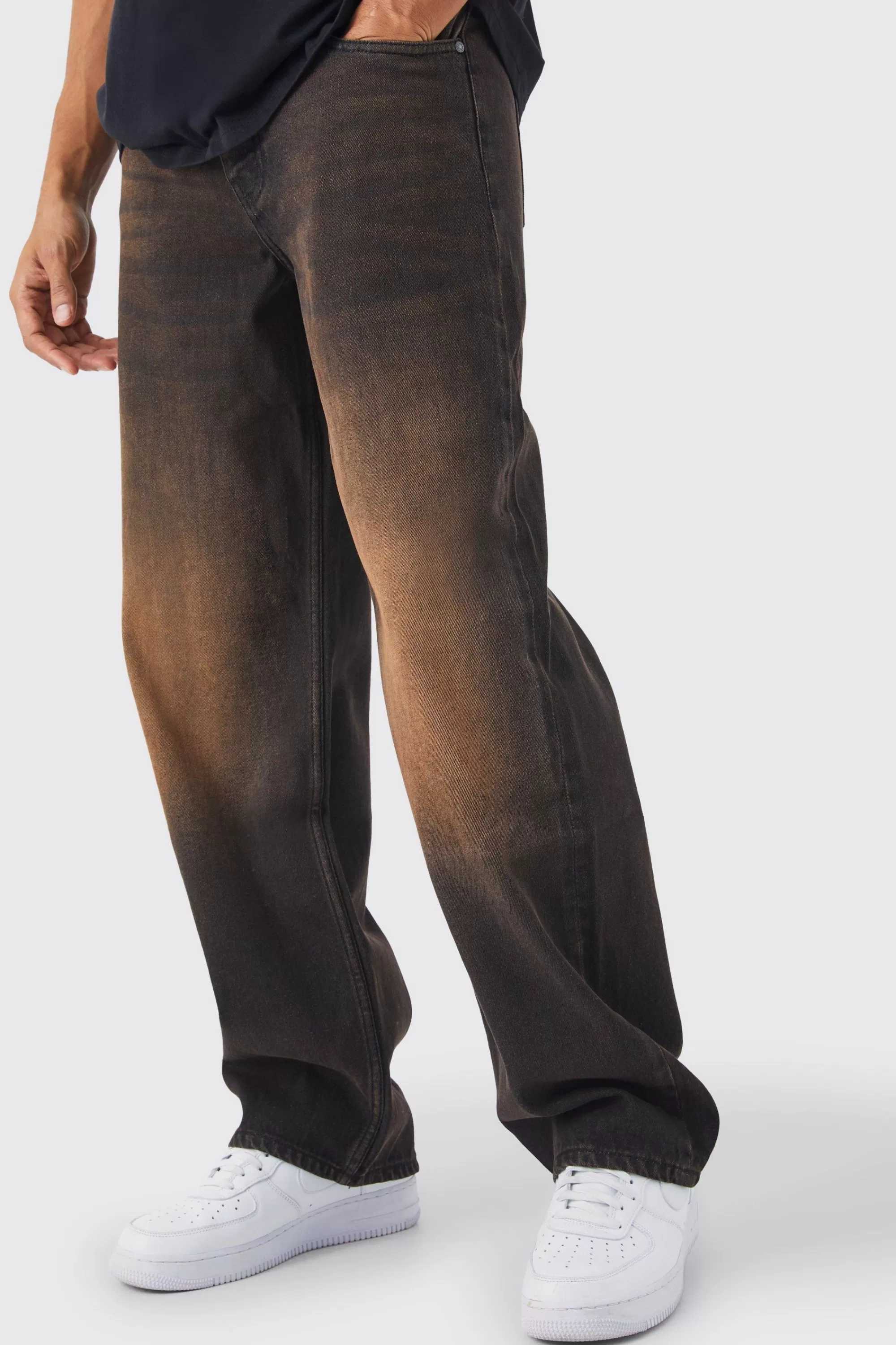 boohooMAN Baggy Rigid Washed Jeans | UK