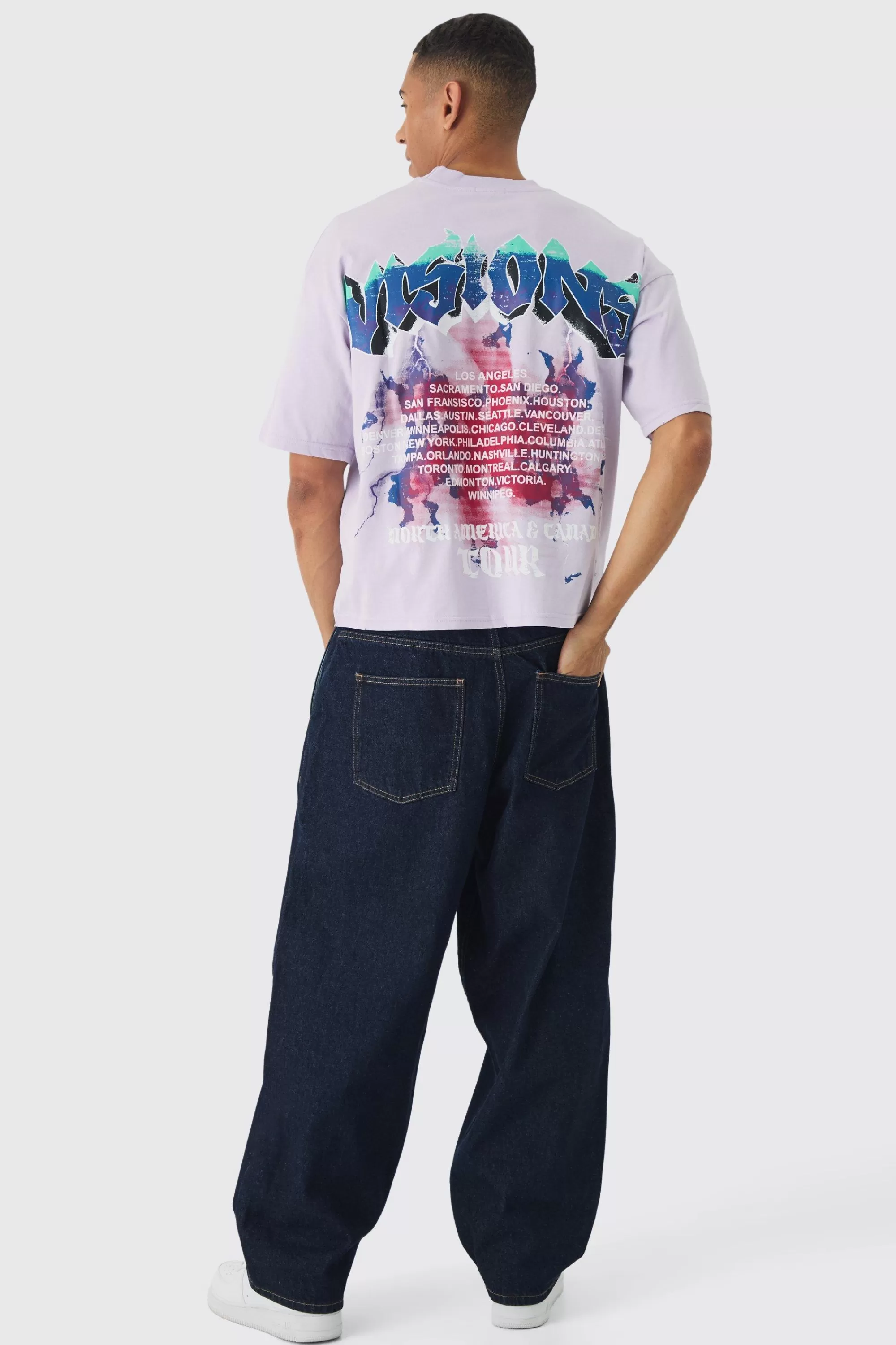 boohooMAN Balloon Fit Rigid Ripped Jeans | UK