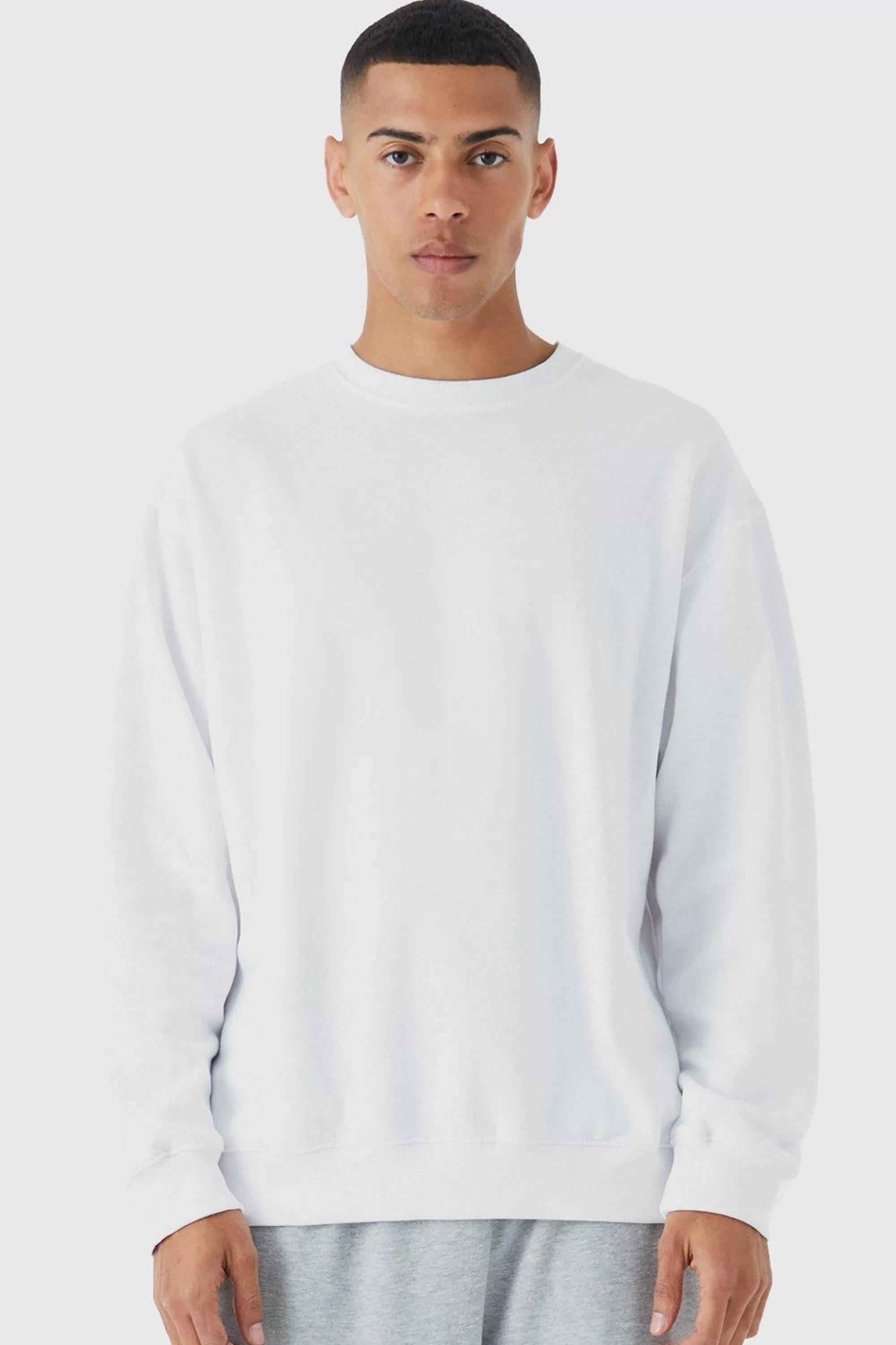 boohooMAN Basic Oversized Crew Neck Sweatshirt | UK