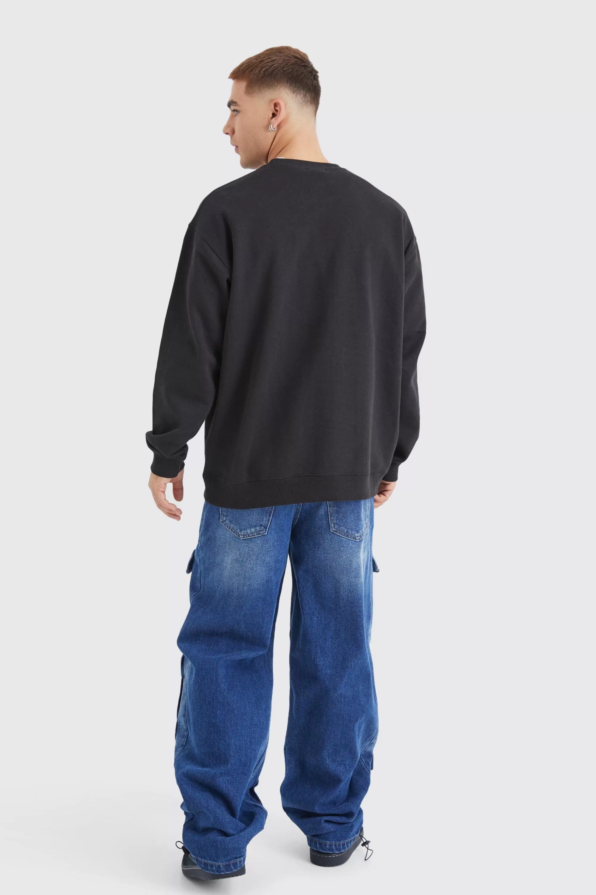 boohooMAN Basic Oversized Crew Neck Sweatshirt | UK