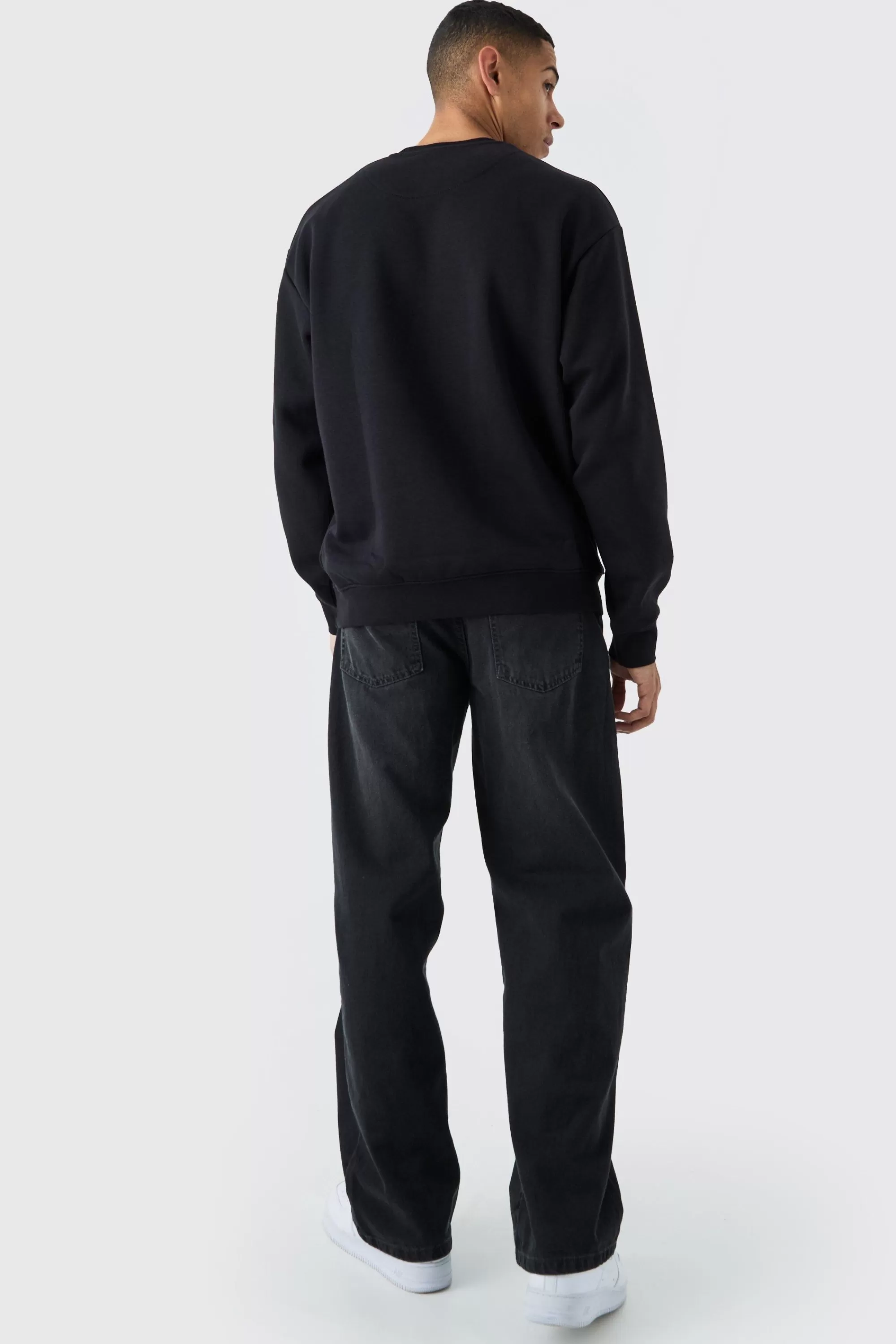 boohooMAN Basic Oversized Crew Neck Sweatshirt | UK