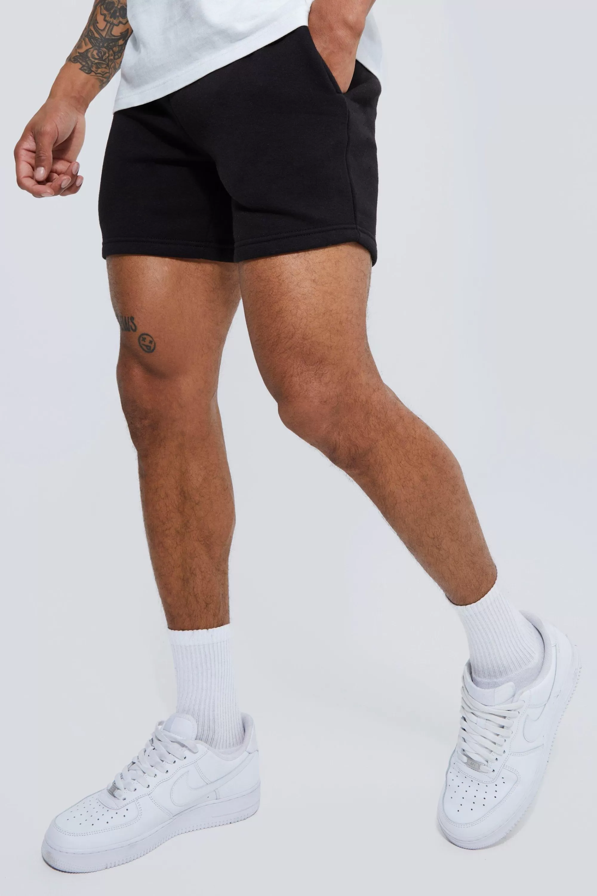 boohooMAN Basic Slim Fit Short Length Jersey Short | UK