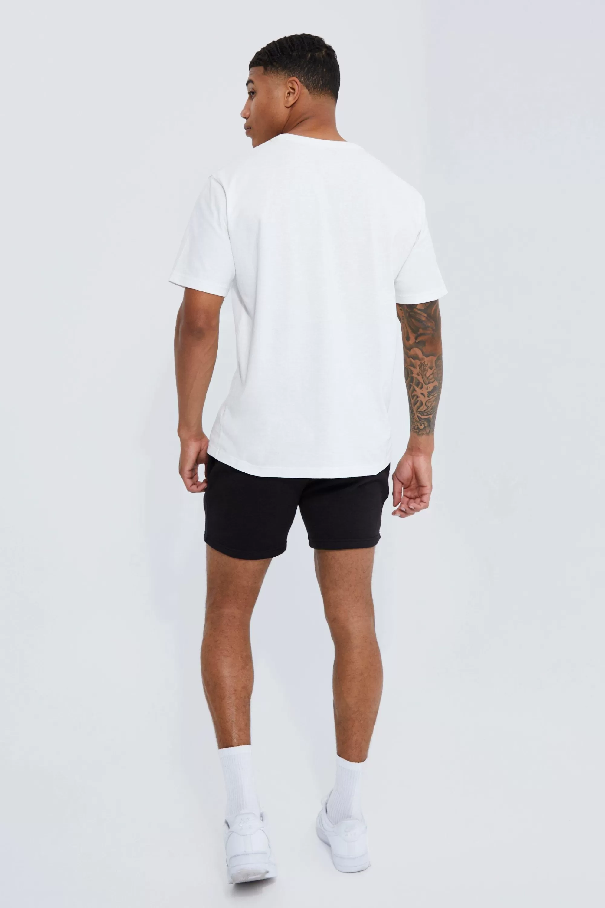 boohooMAN Basic Slim Fit Short Length Jersey Short | UK