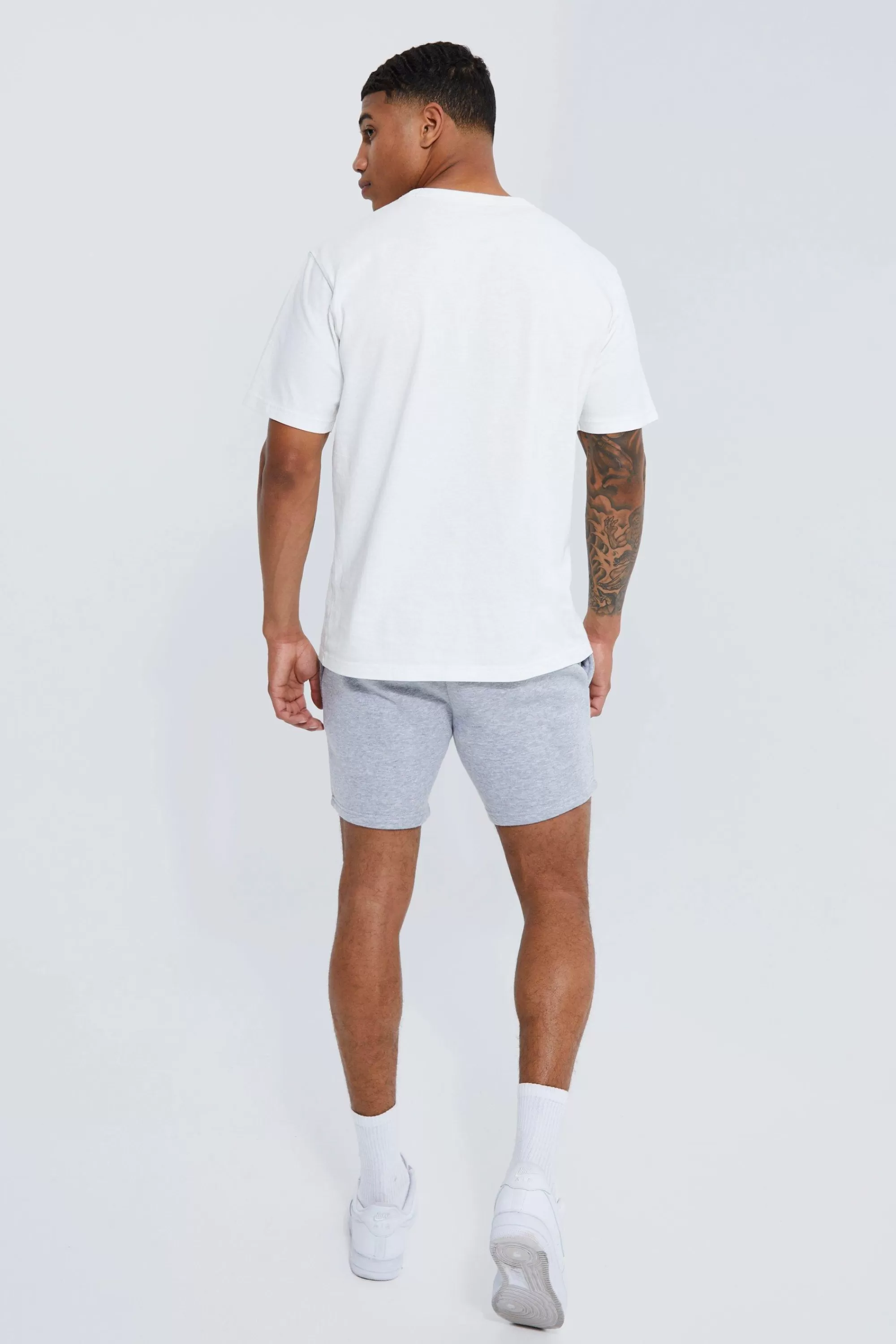 boohooMAN Basic Slim Fit Short Length Jersey Short | UK