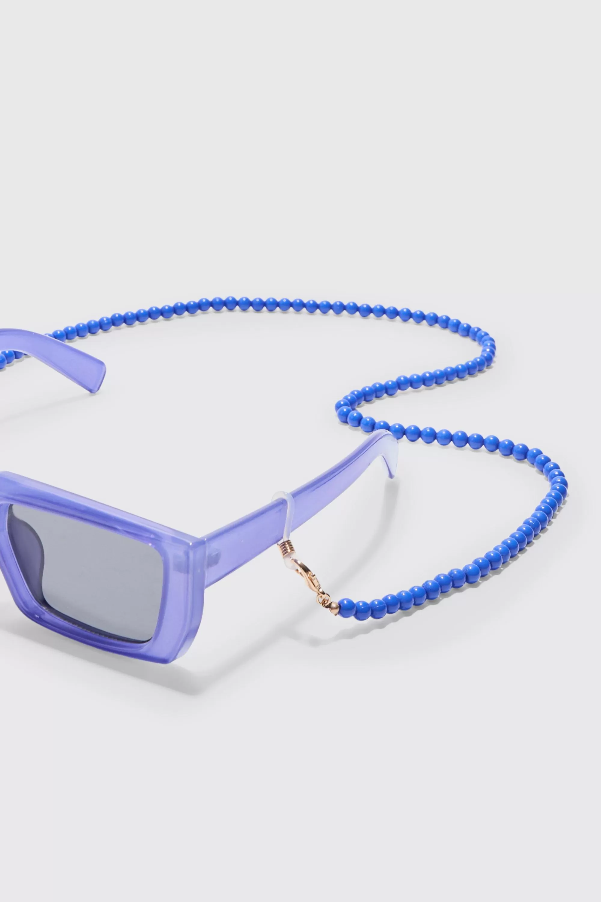 boohooMAN Beaded Sunglasses Chain In | UK