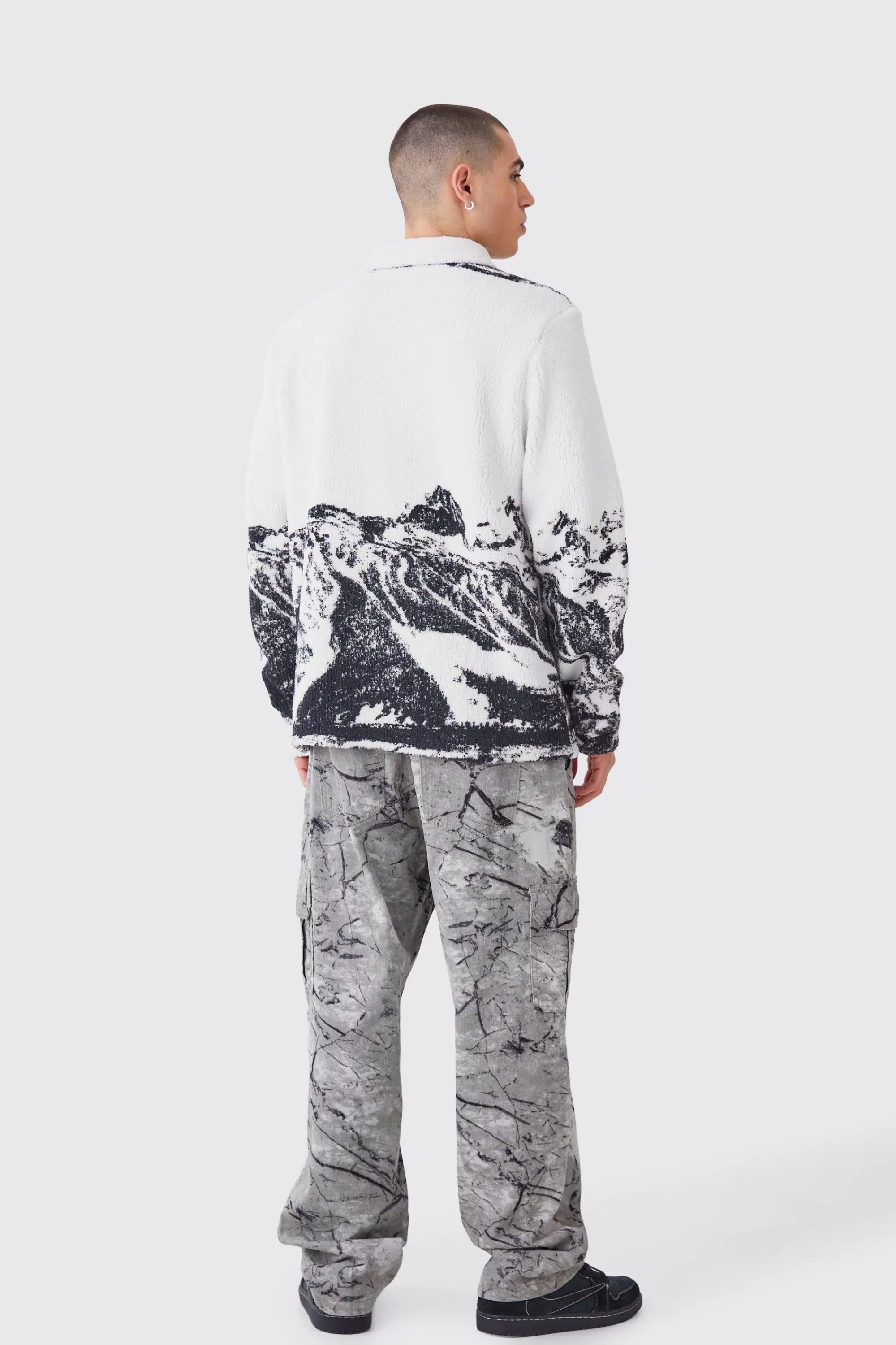 boohooMAN Borg Simple Mountain Overshirt | UK