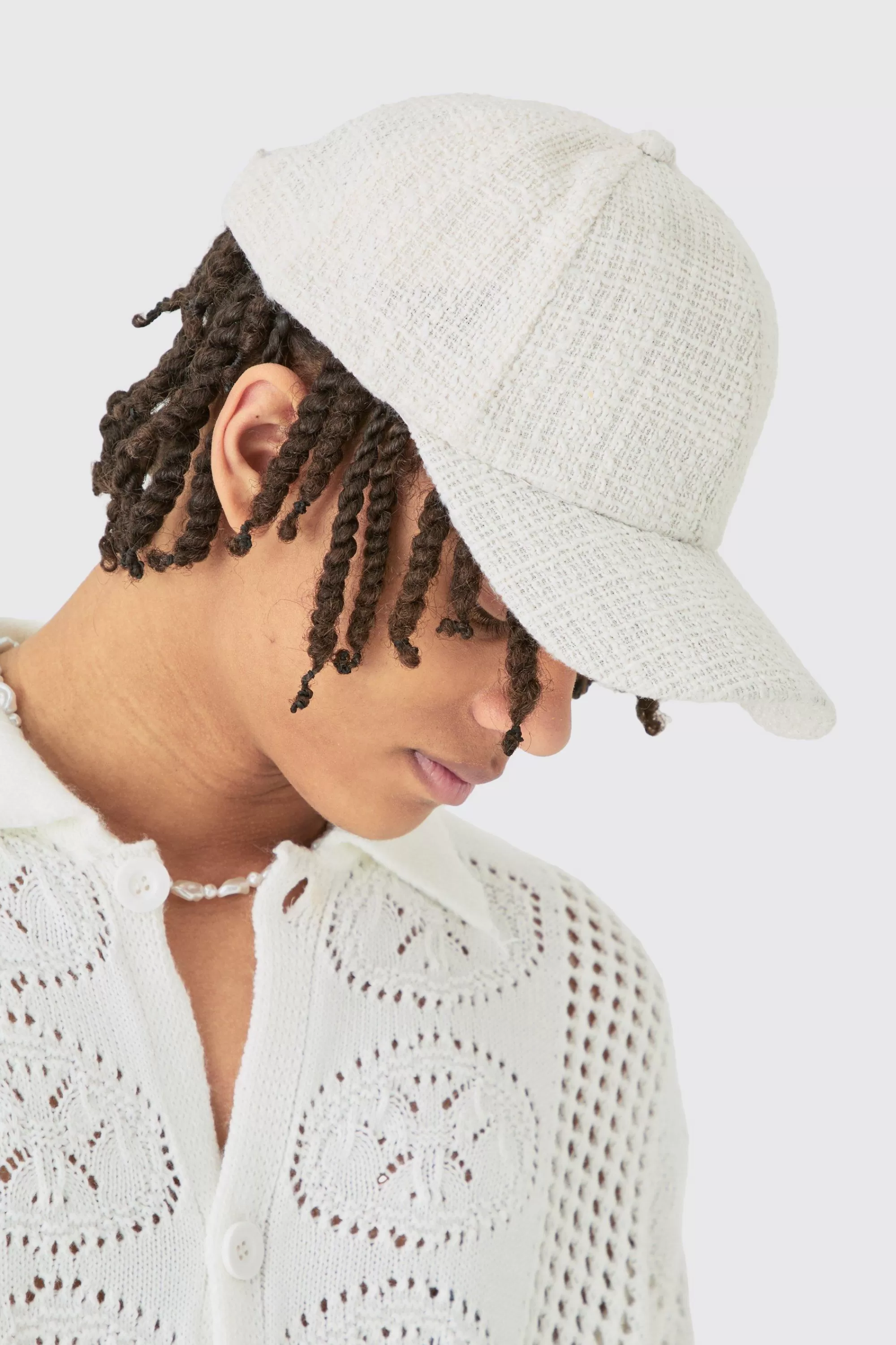 boohooMAN Boucle Texture Cap In | UK