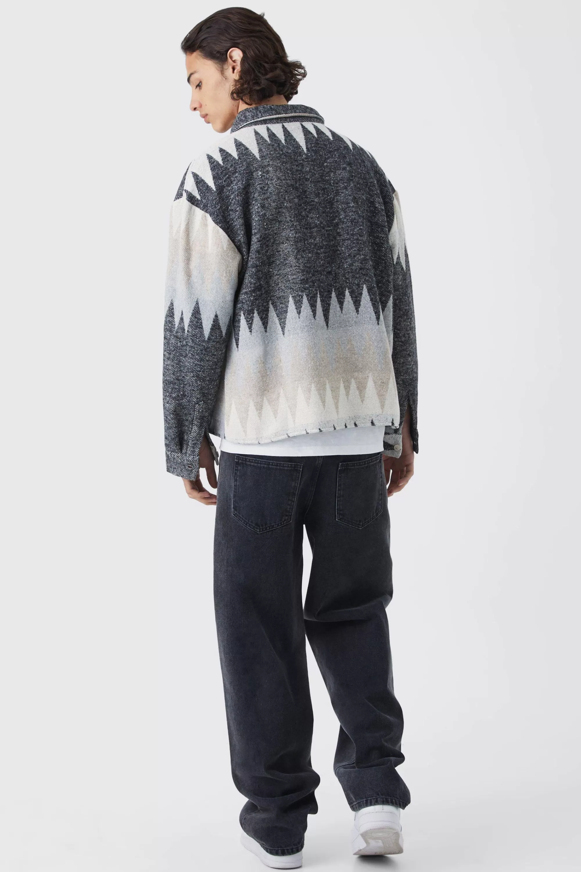 boohooMAN Boxy Button Up Stripe Overshirt | UK