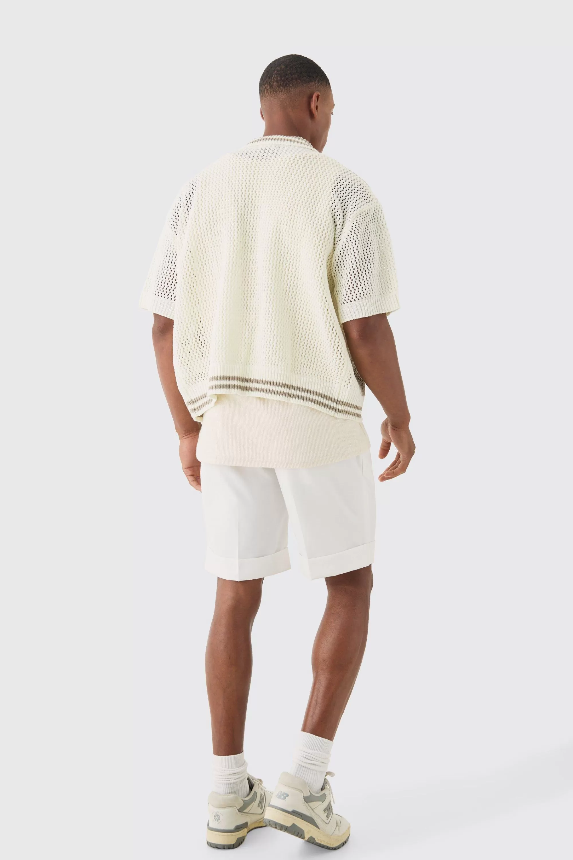 boohooMAN Boxy Dual Zip Open Stitch Colour Block Shirt | UK