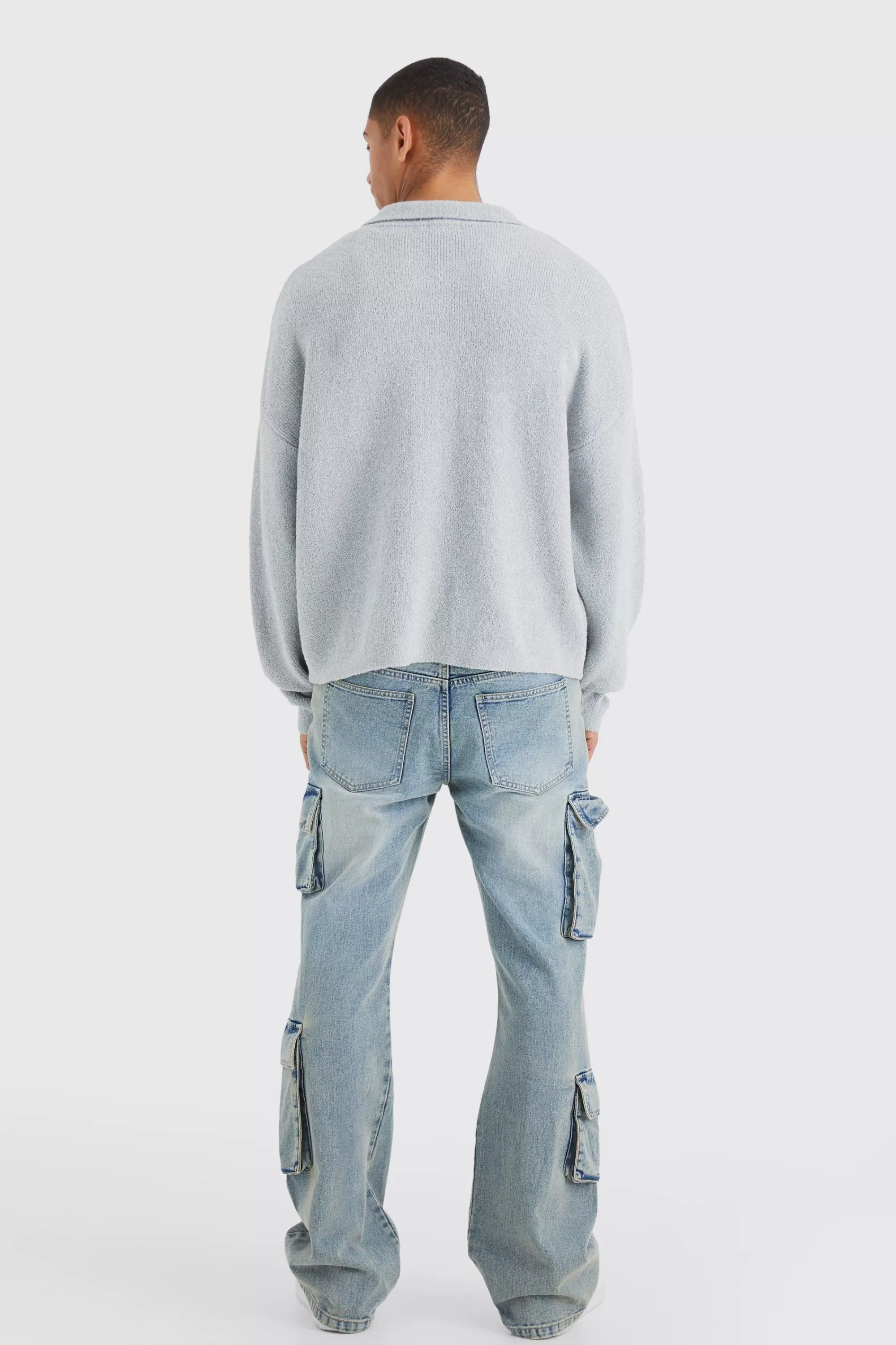 boohooMAN Boxy Fit Brushed Knit Cardigan | UK