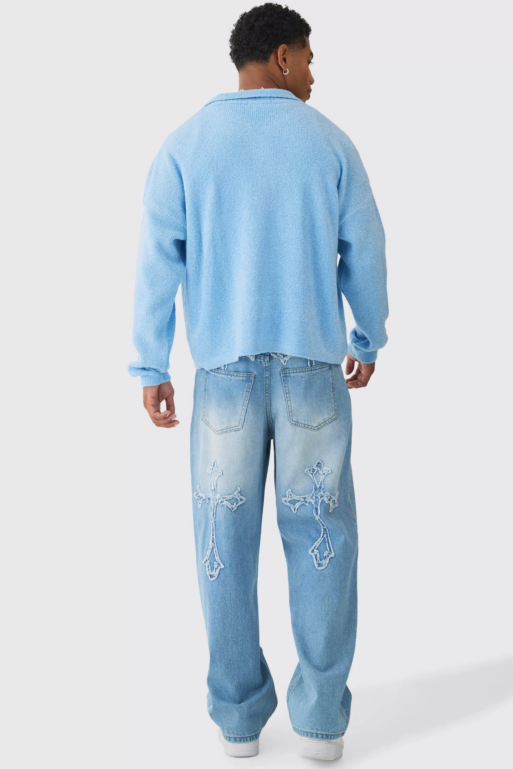 boohooMAN Boxy Fit Brushed Knit Cardigan | UK