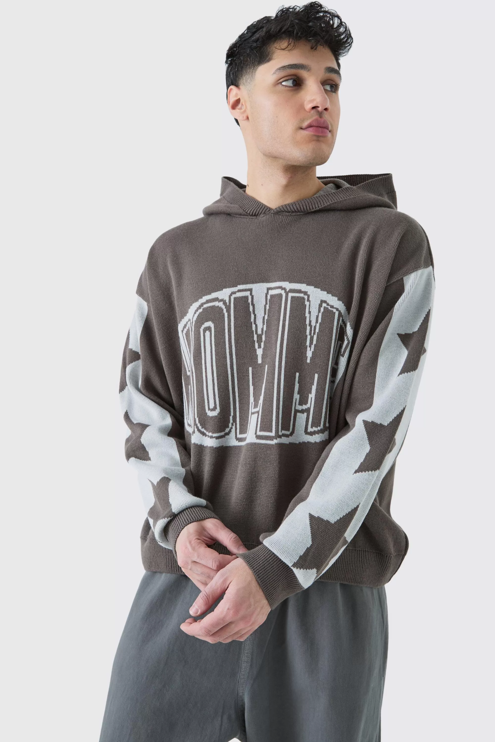 boohooMAN Boxy Moto Graphic Hoodie | UK