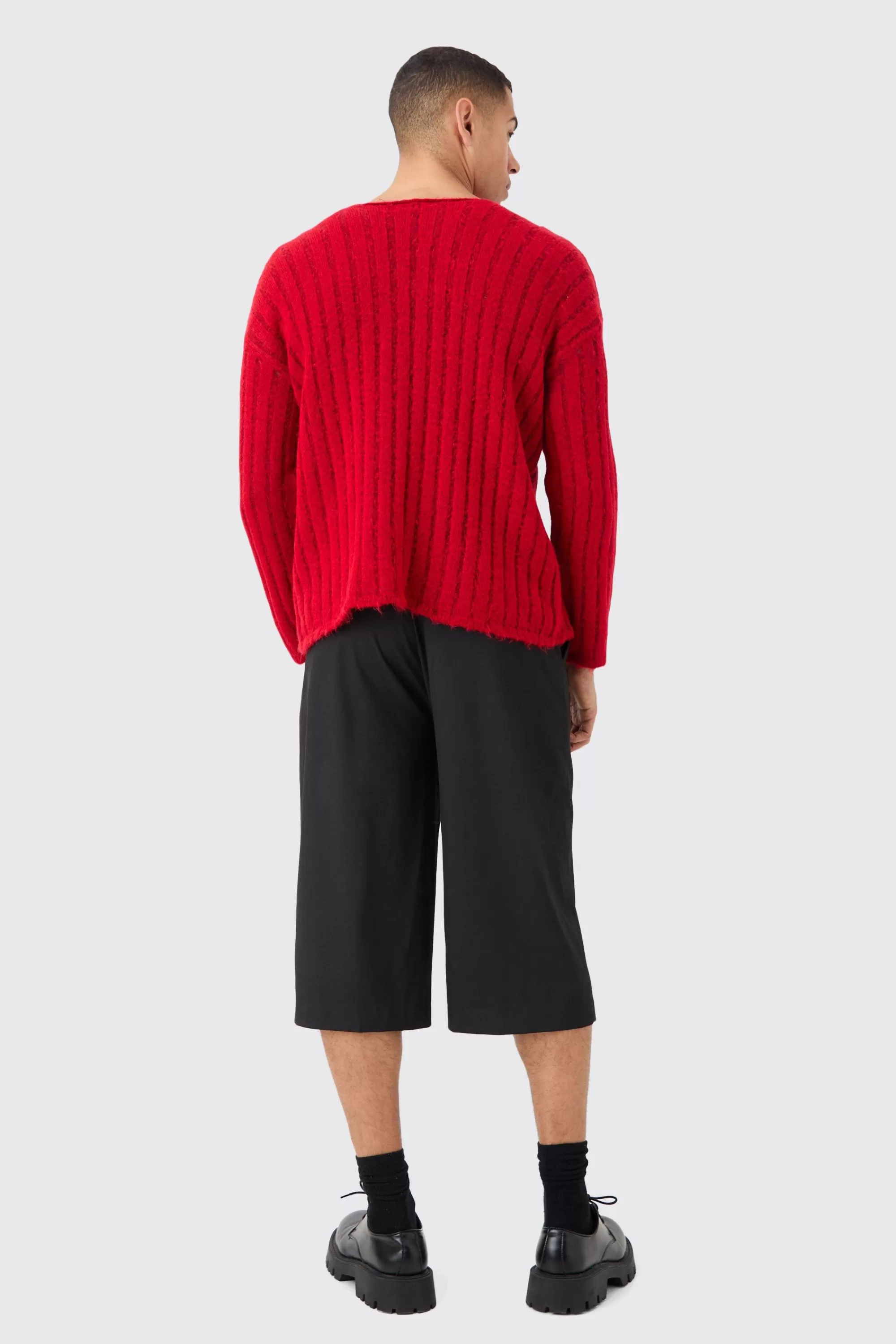 boohooMAN Boxy Open Stitch Ladder Detail Jumper In | UK
