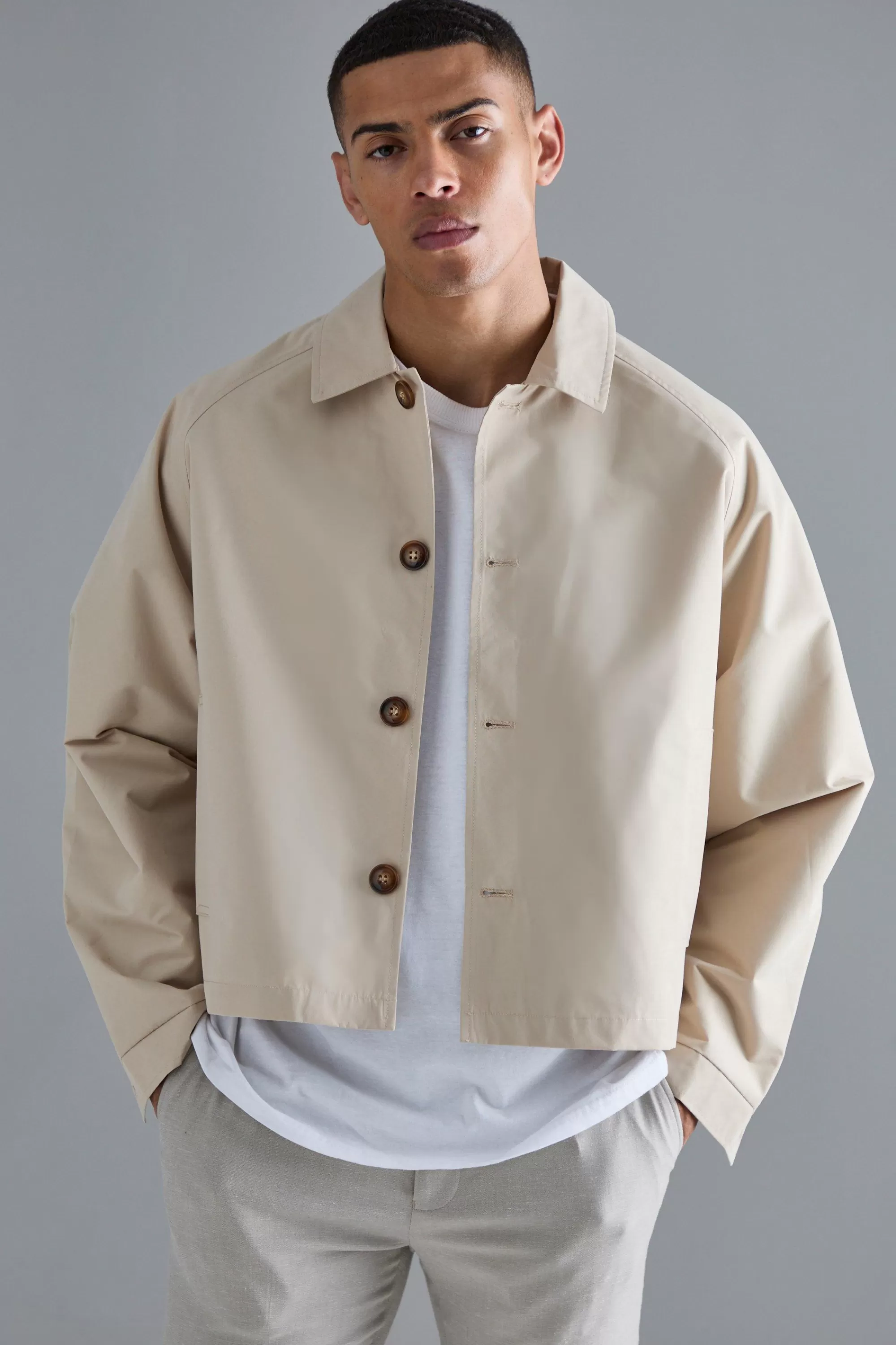 boohooMAN Boxy Oversized Trench Coat | UK