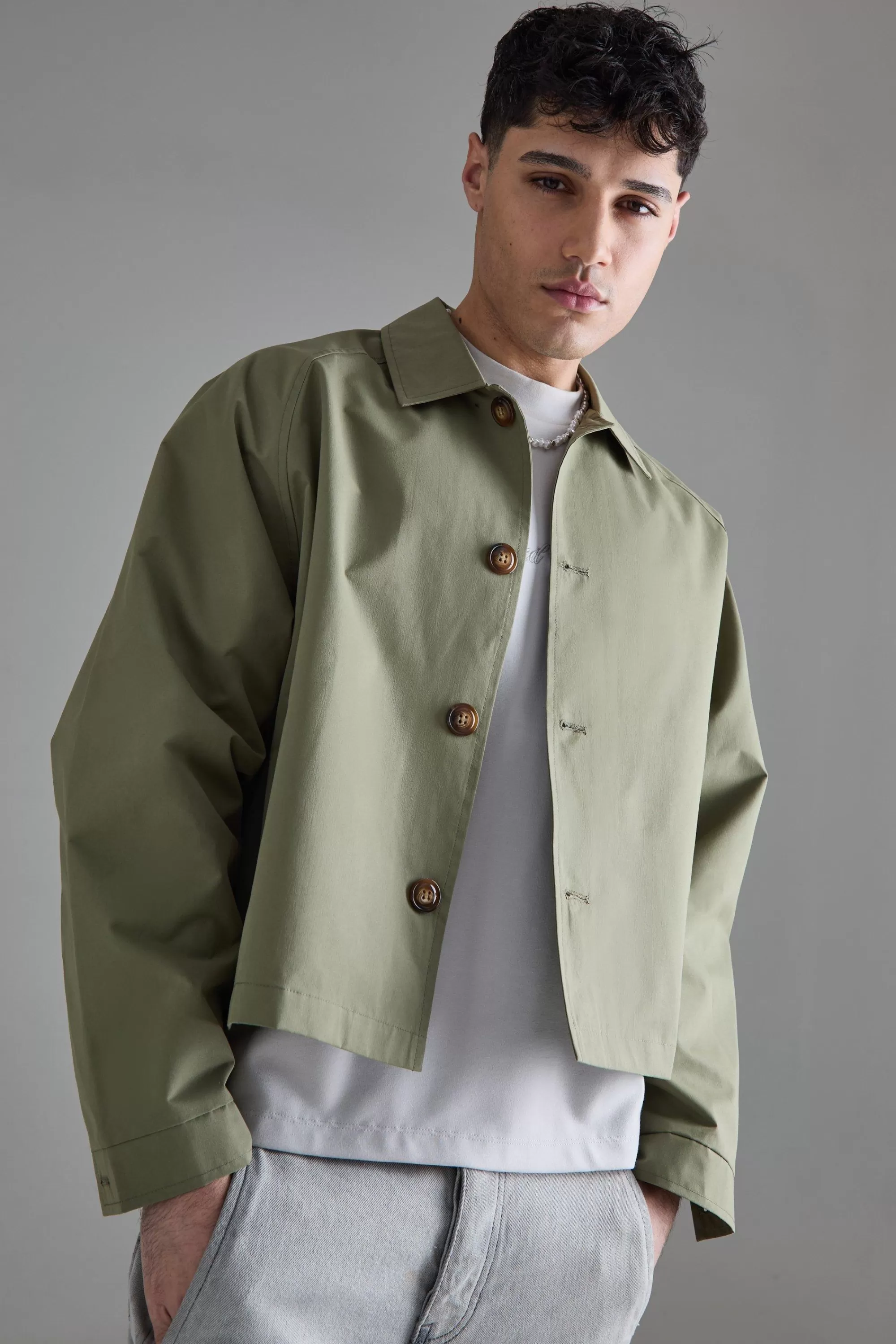 boohooMAN Boxy Oversized Trench Coat | UK