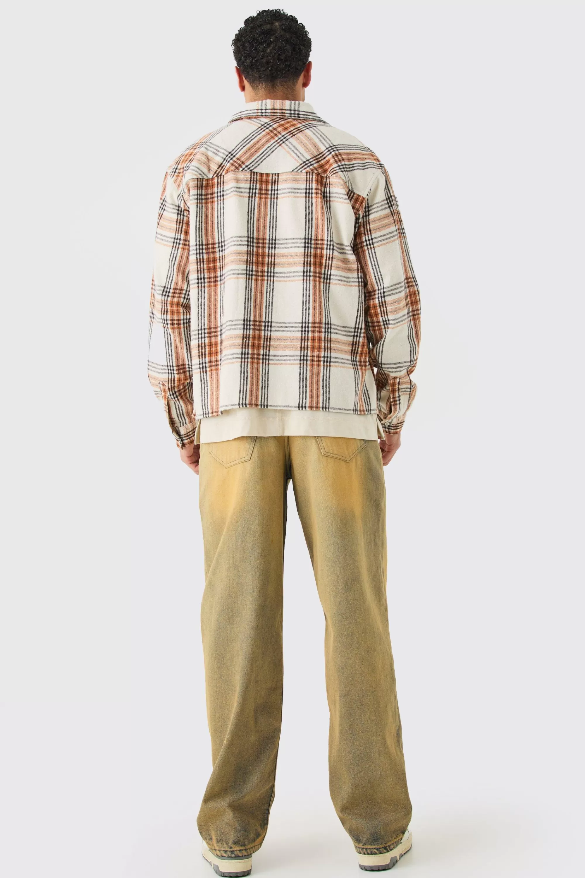 boohooMAN Boxy Pocket Check Shirt | UK