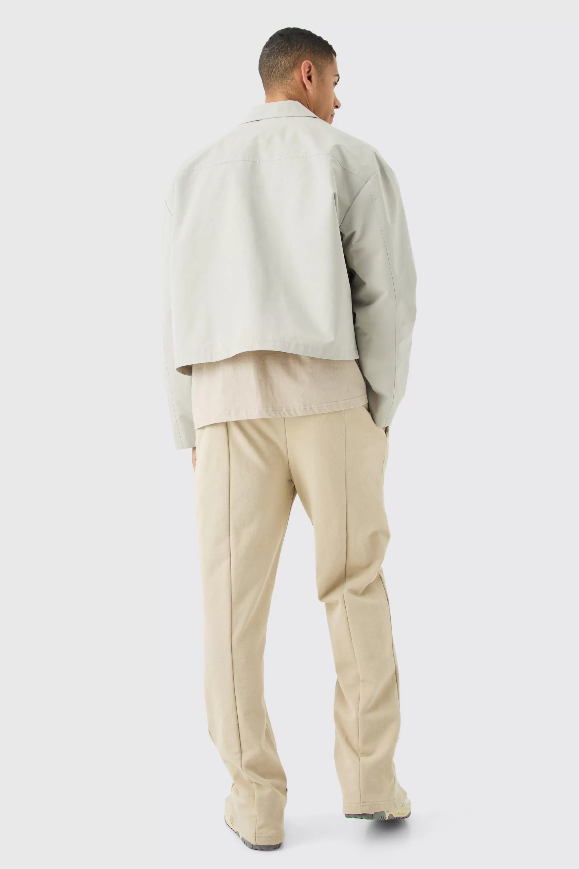 boohooMAN Boxy Twill Harrington Jacket | UK