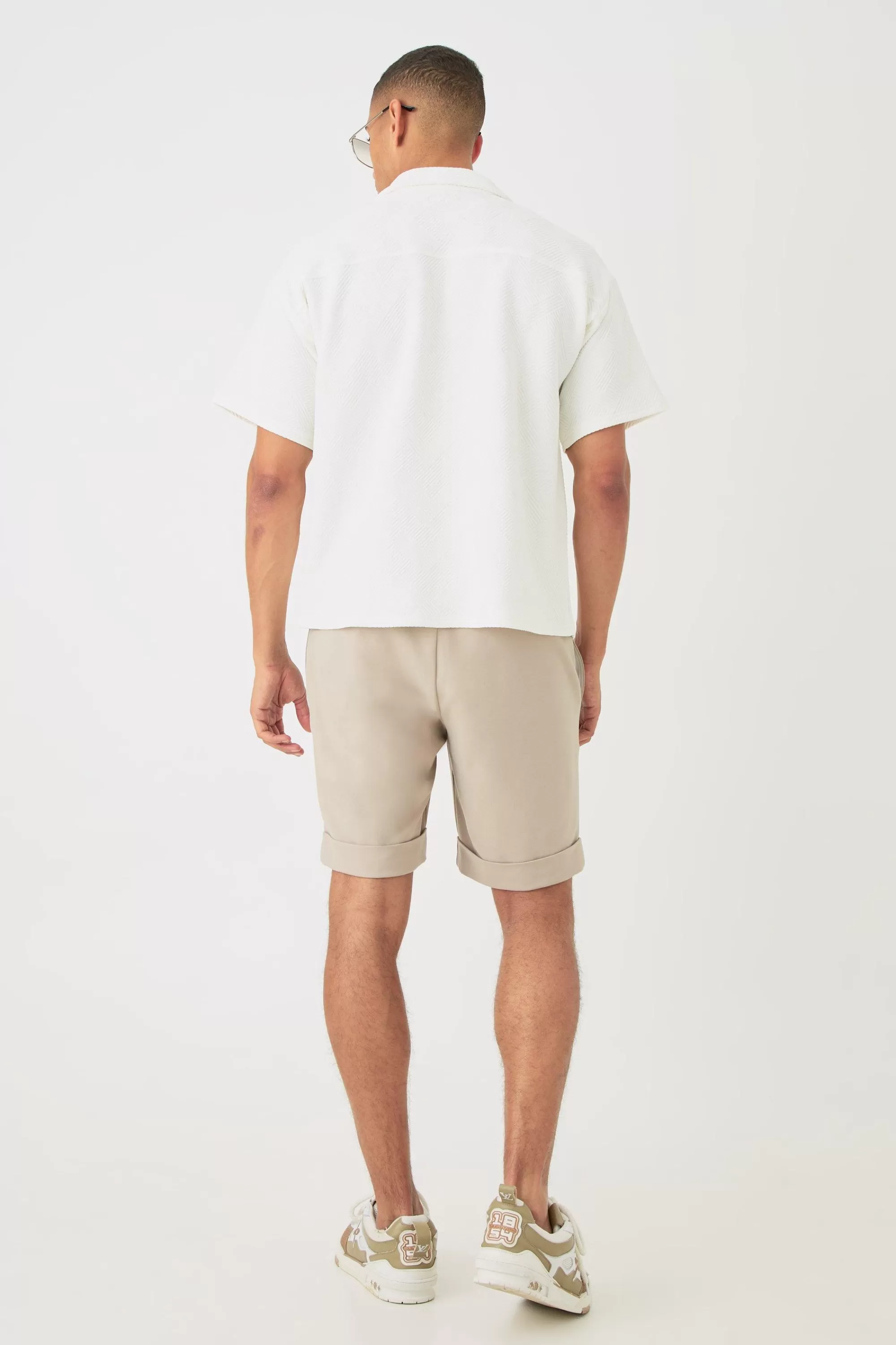 boohooMAN Boxy Twill Revere Collar Shirt In | UK