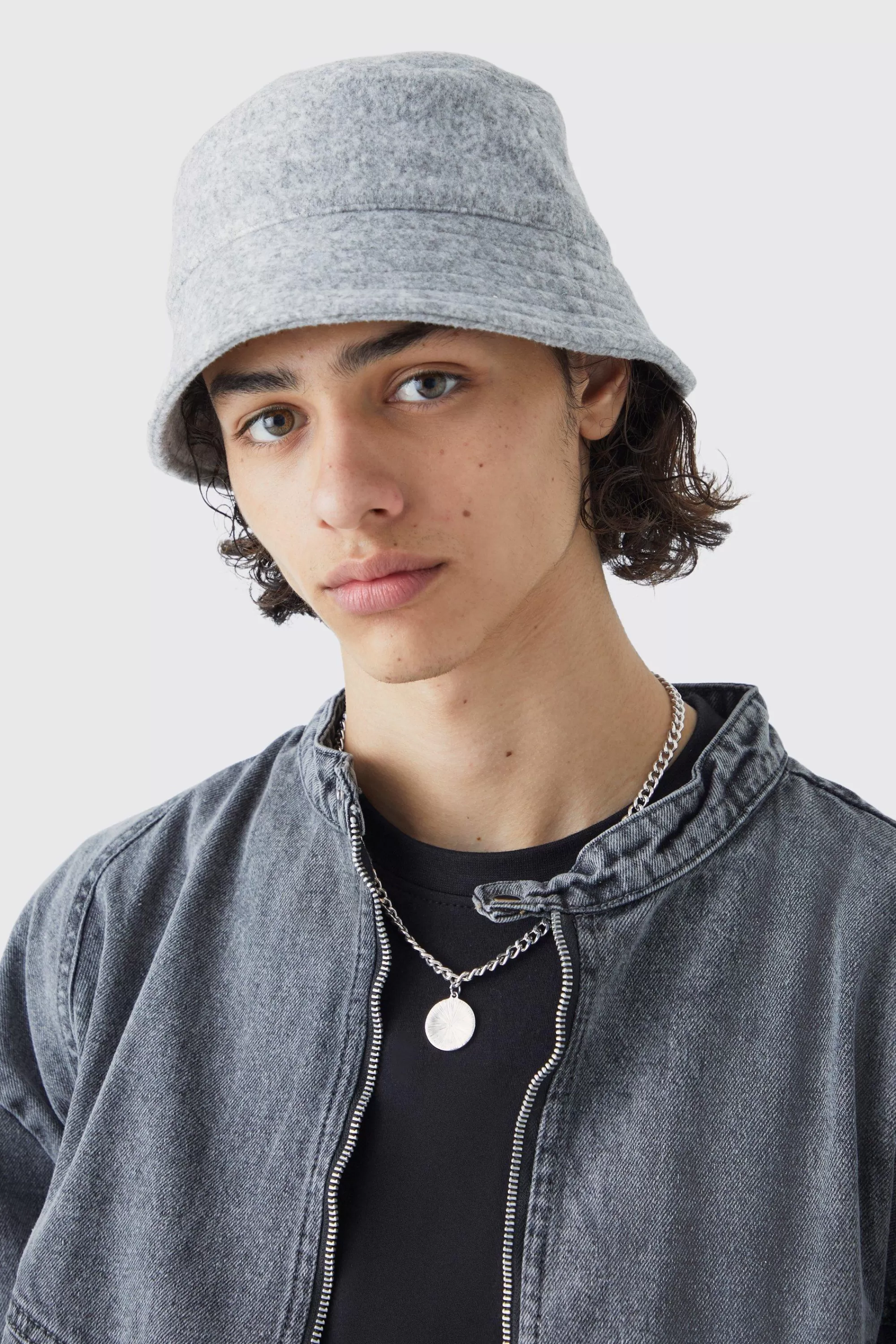 boohooMAN Brushed Heavyweight Bucket Hat | UK