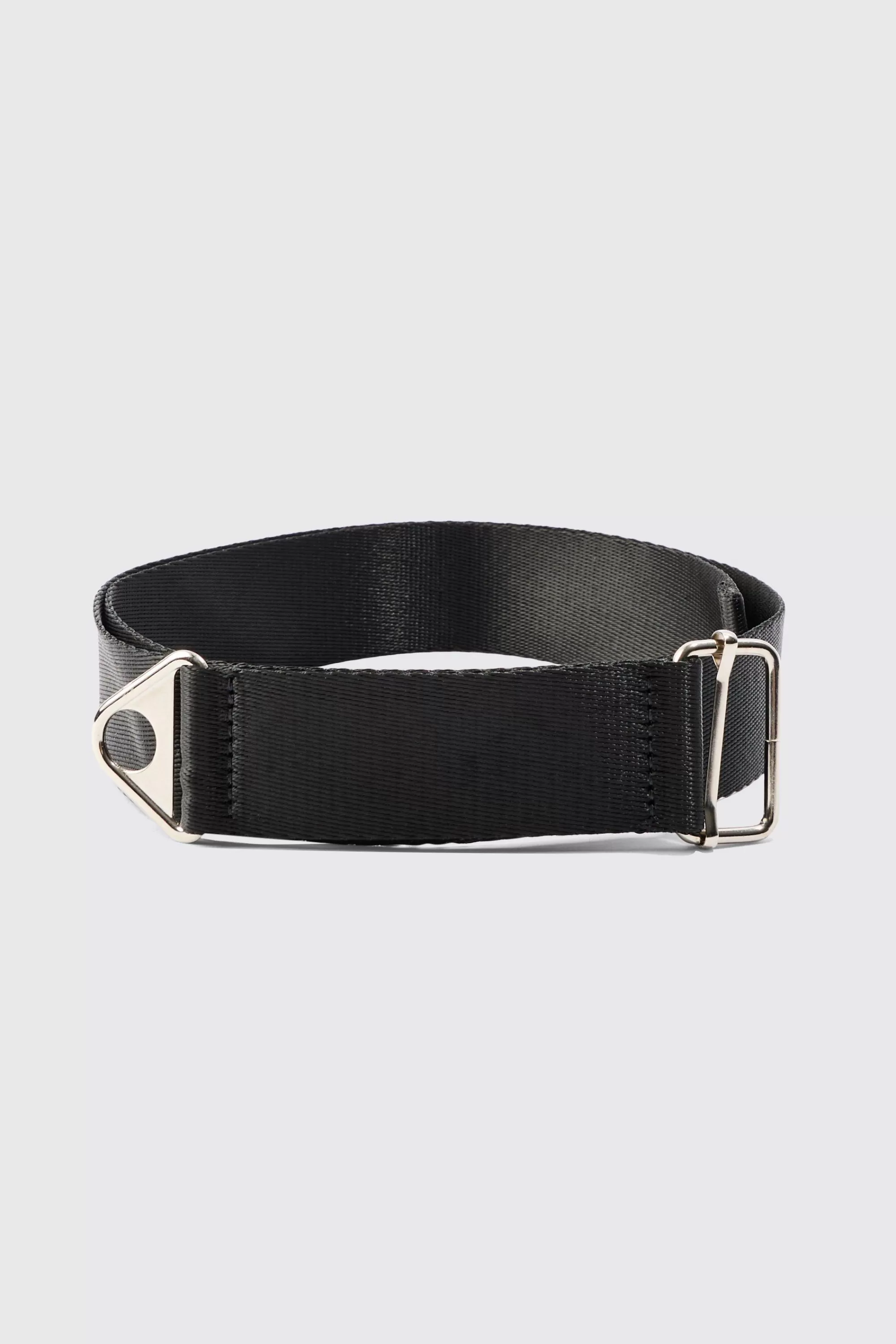 boohooMAN Buckle Detail Nylon Belt In | UK