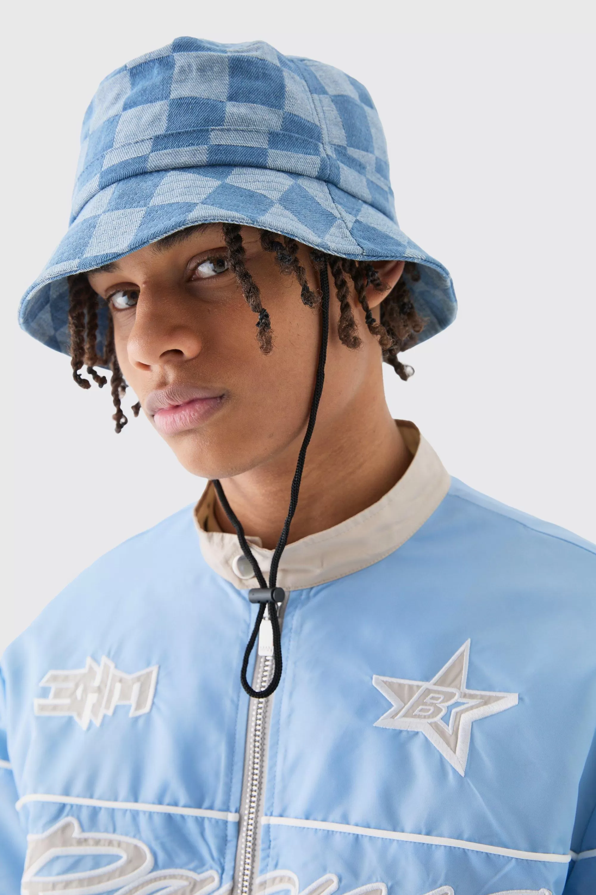 boohooMAN Checkerboard Bucket Hat In | UK
