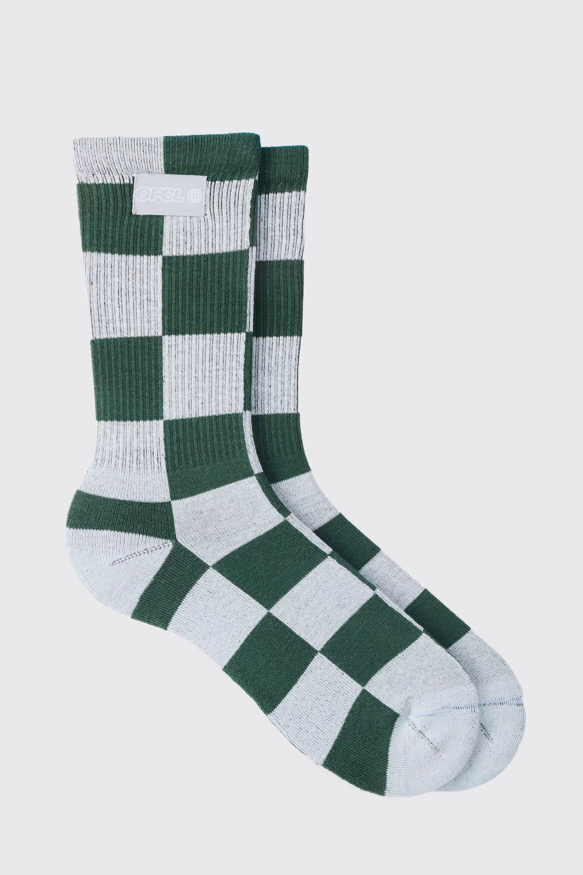 boohooMAN Checkerboard Socks In | UK