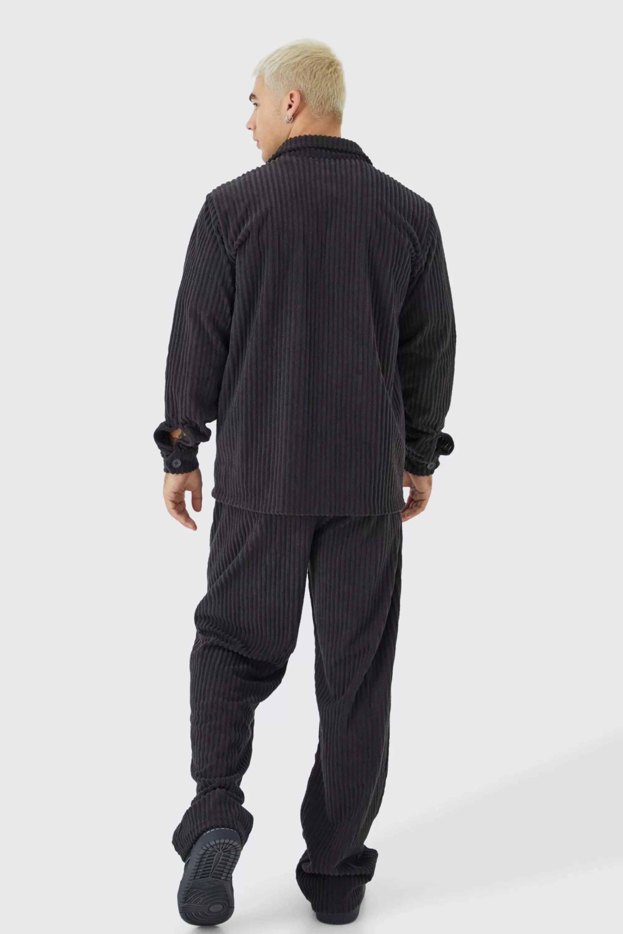 boohooMAN Chenille Rib Overshirt | UK
