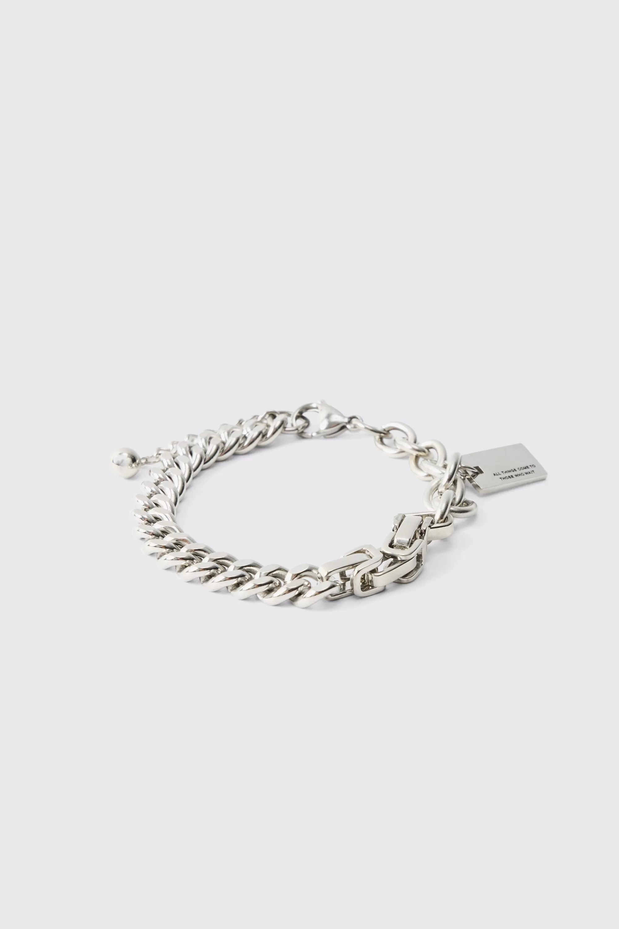 boohooMAN Chunky Chain Bracelet With Charm In | UK