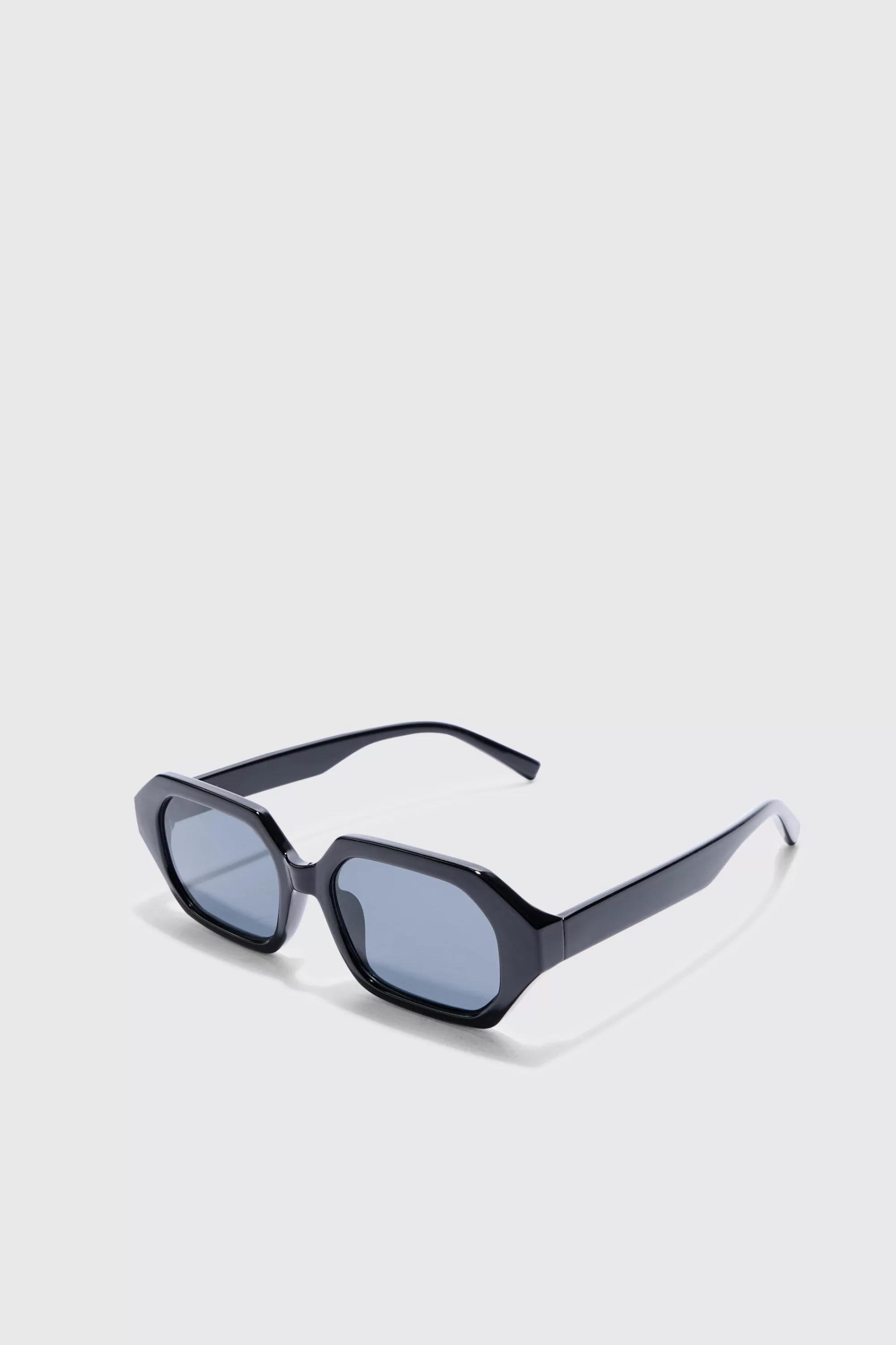 boohooMAN Chunky Hexagonal Sunglasses In | UK