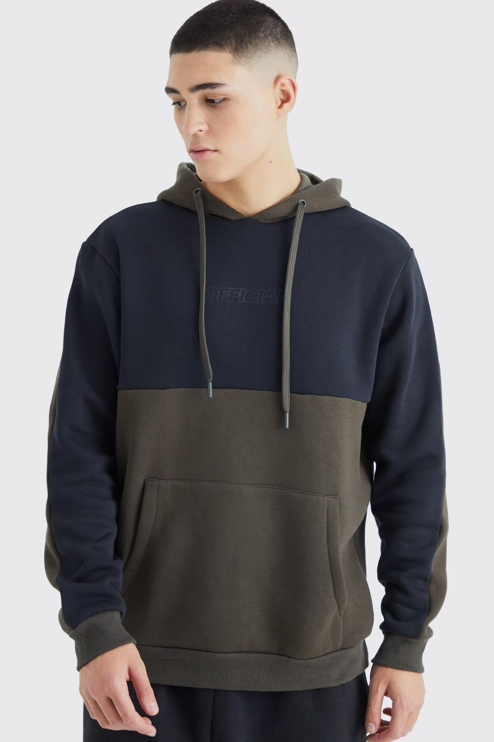 boohooMAN Colour Block Official Hoodie | UK