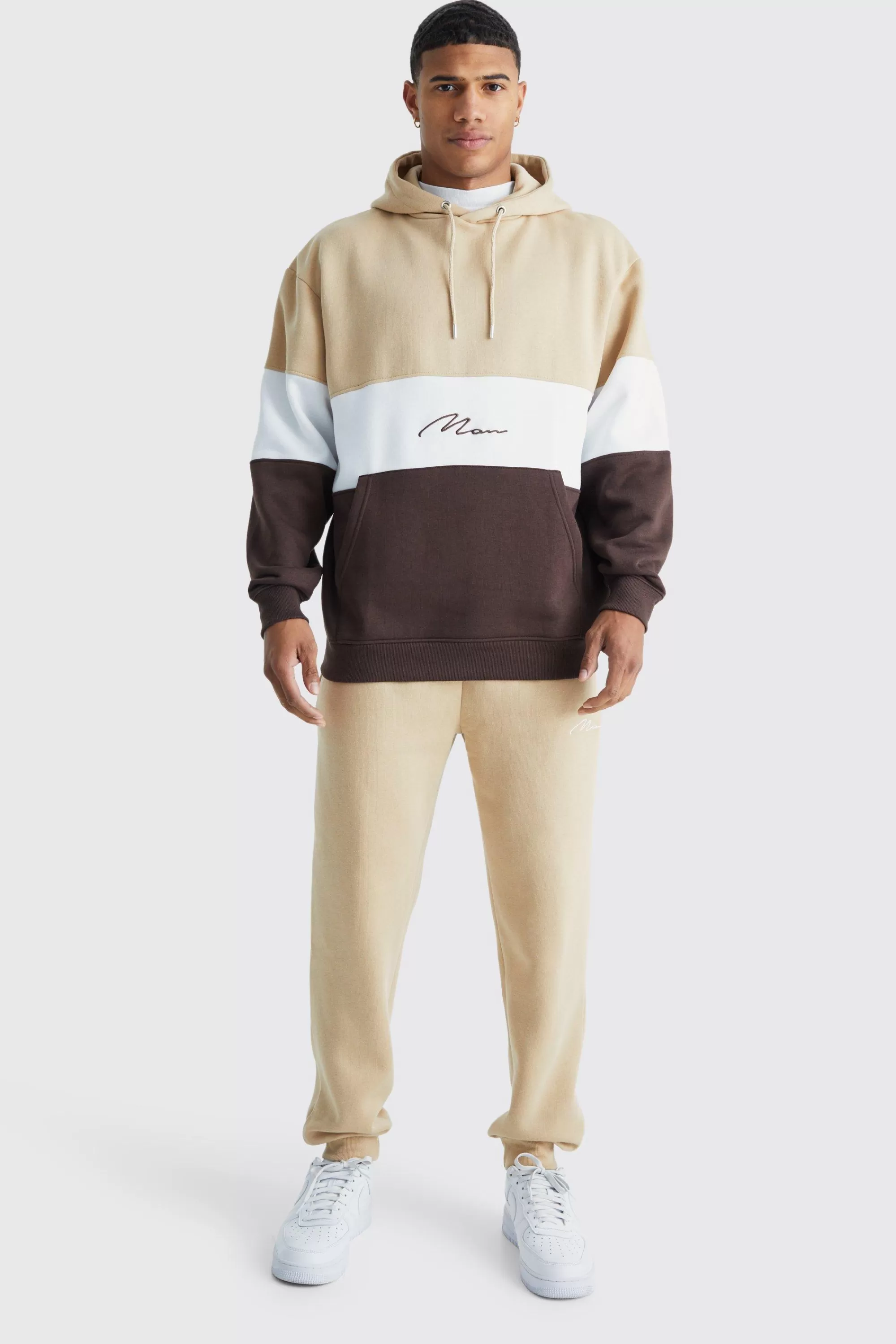 boohooMAN Colour Block Tracksuit | UK