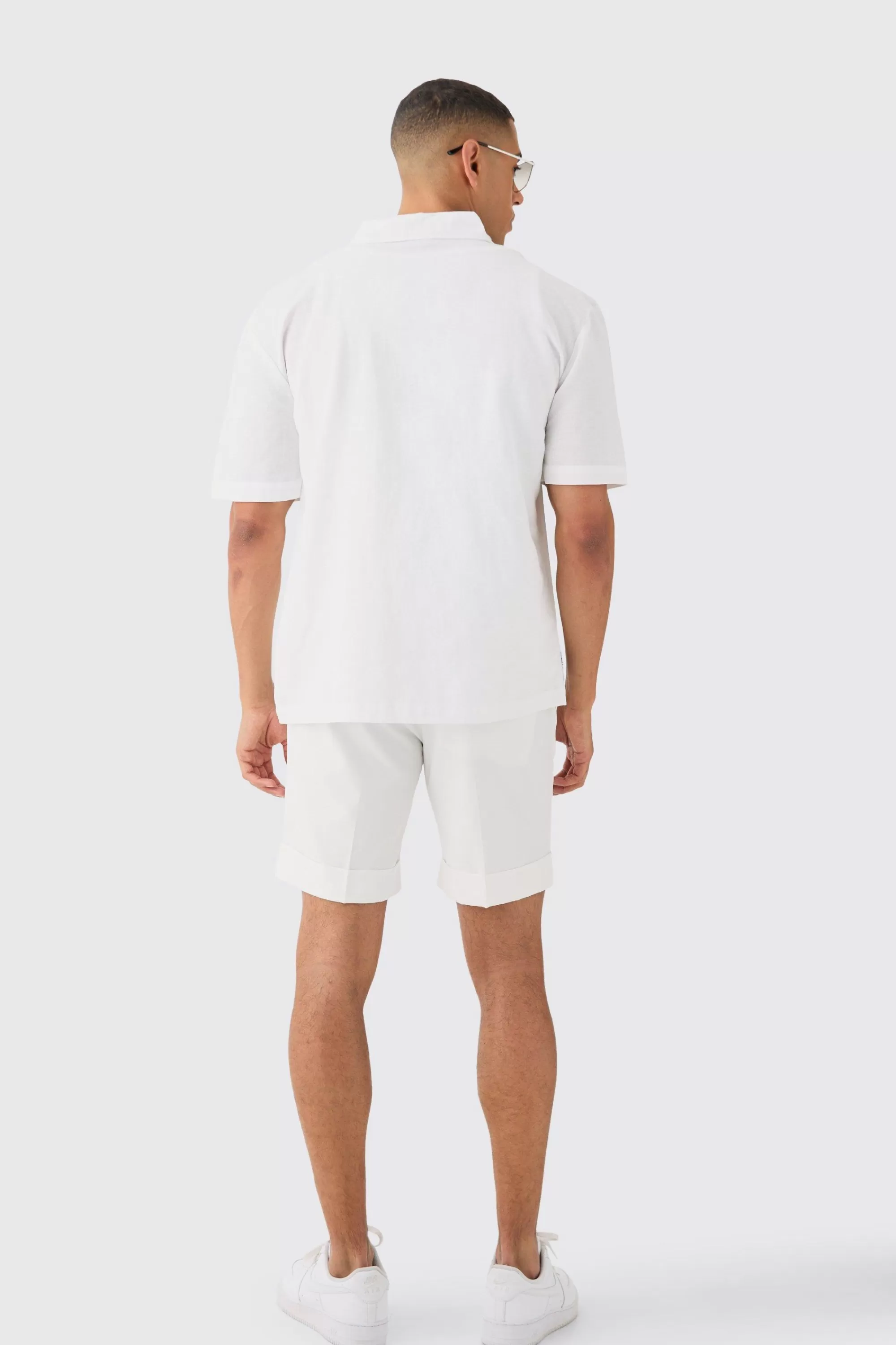 boohooMAN Concealed Placket Linen Boarder Shirt | UK