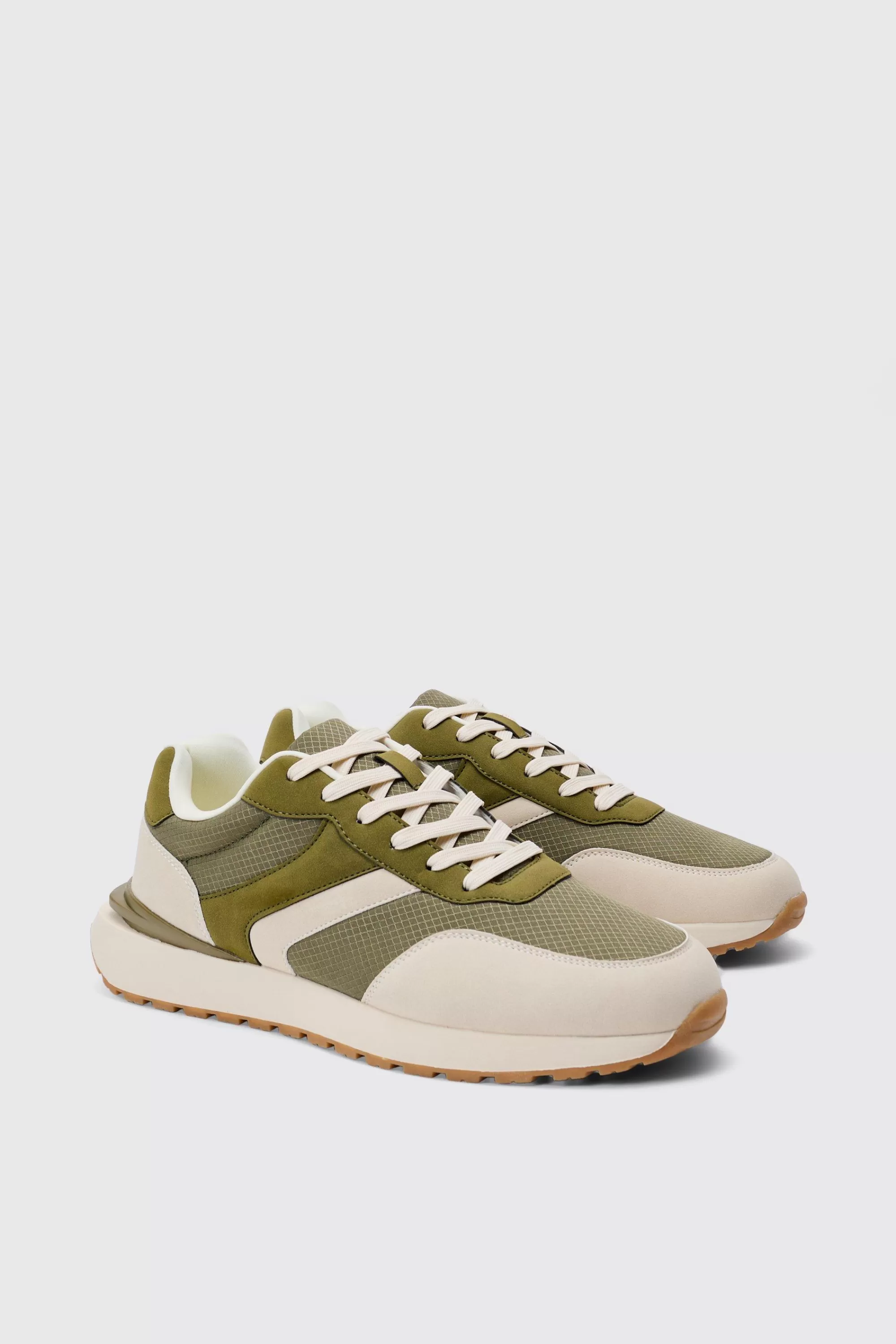 boohooMAN Contrast Chunky Sole Trainers In | UK
