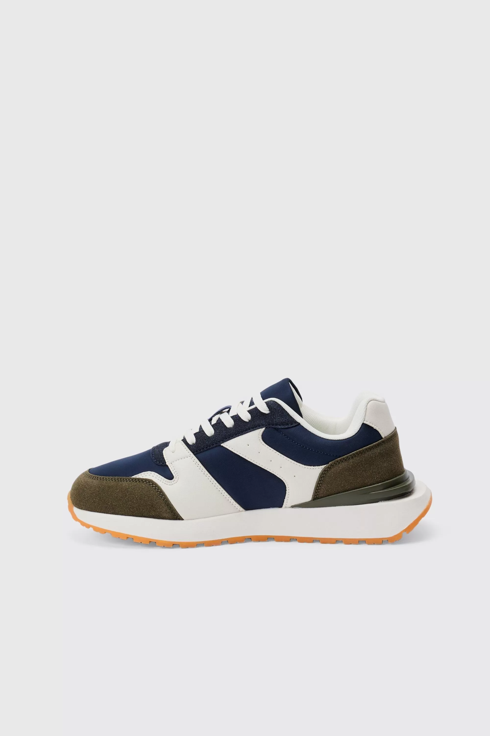 boohooMAN Contrast Panel Chunky Sole Trainer In | UK